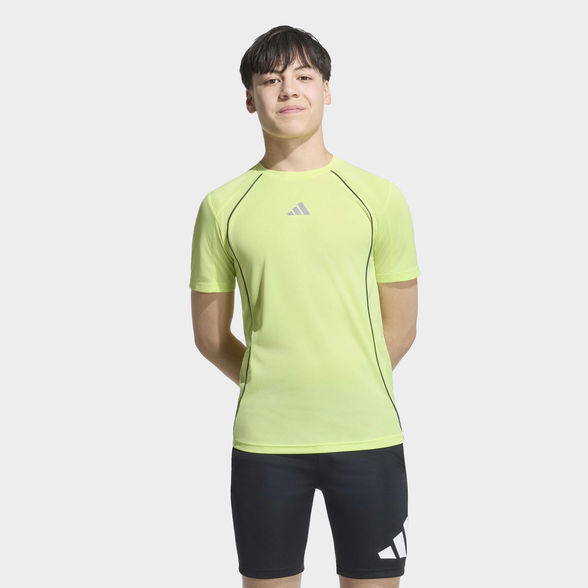 Kids Unisex Tech Apparel Climacool T-Shirt, Yellow, A701_ONE, large image number 4