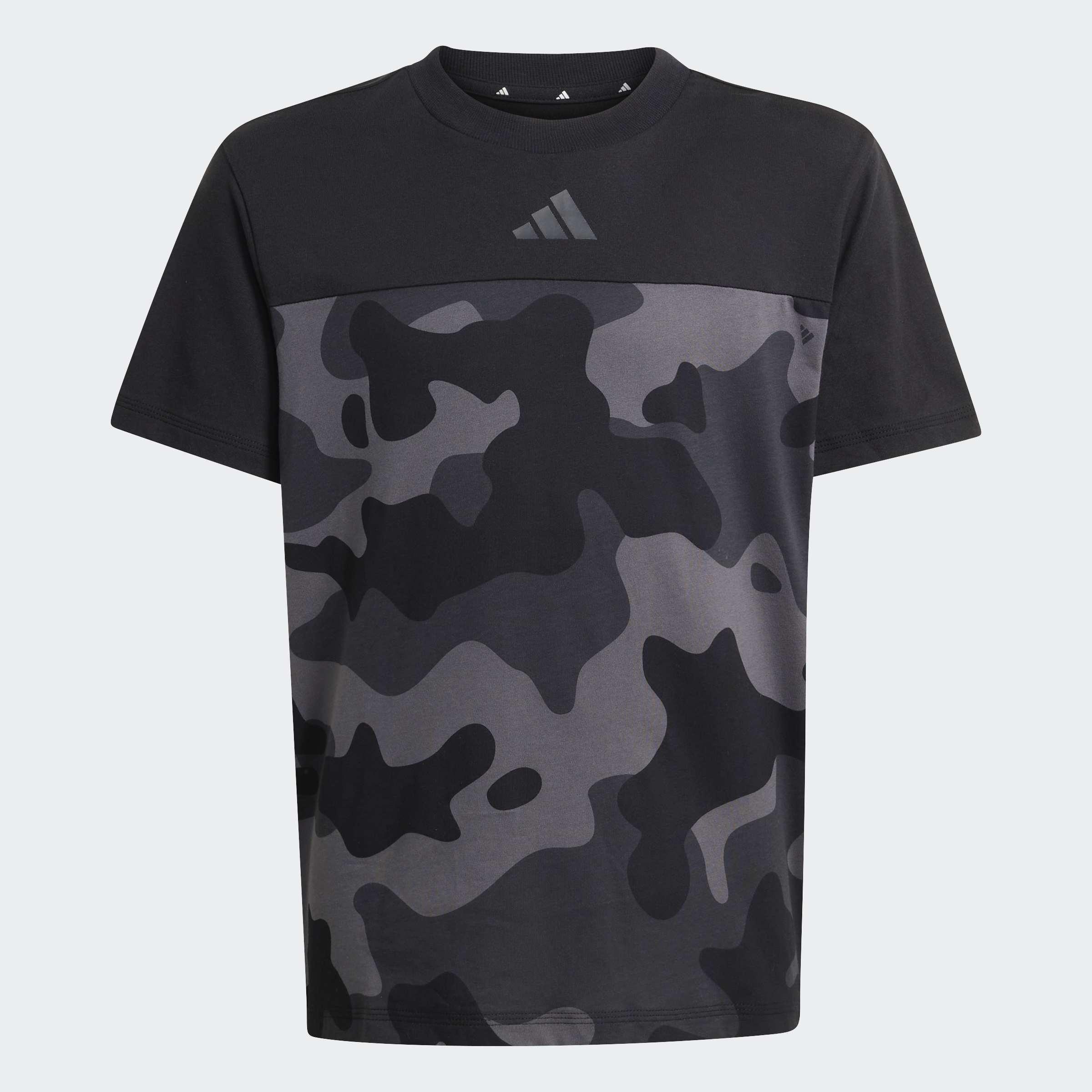 Kids Unisex Seasonal Essentials Camo Cotton T-Shirt, Black, A701_ONE, large image number 0