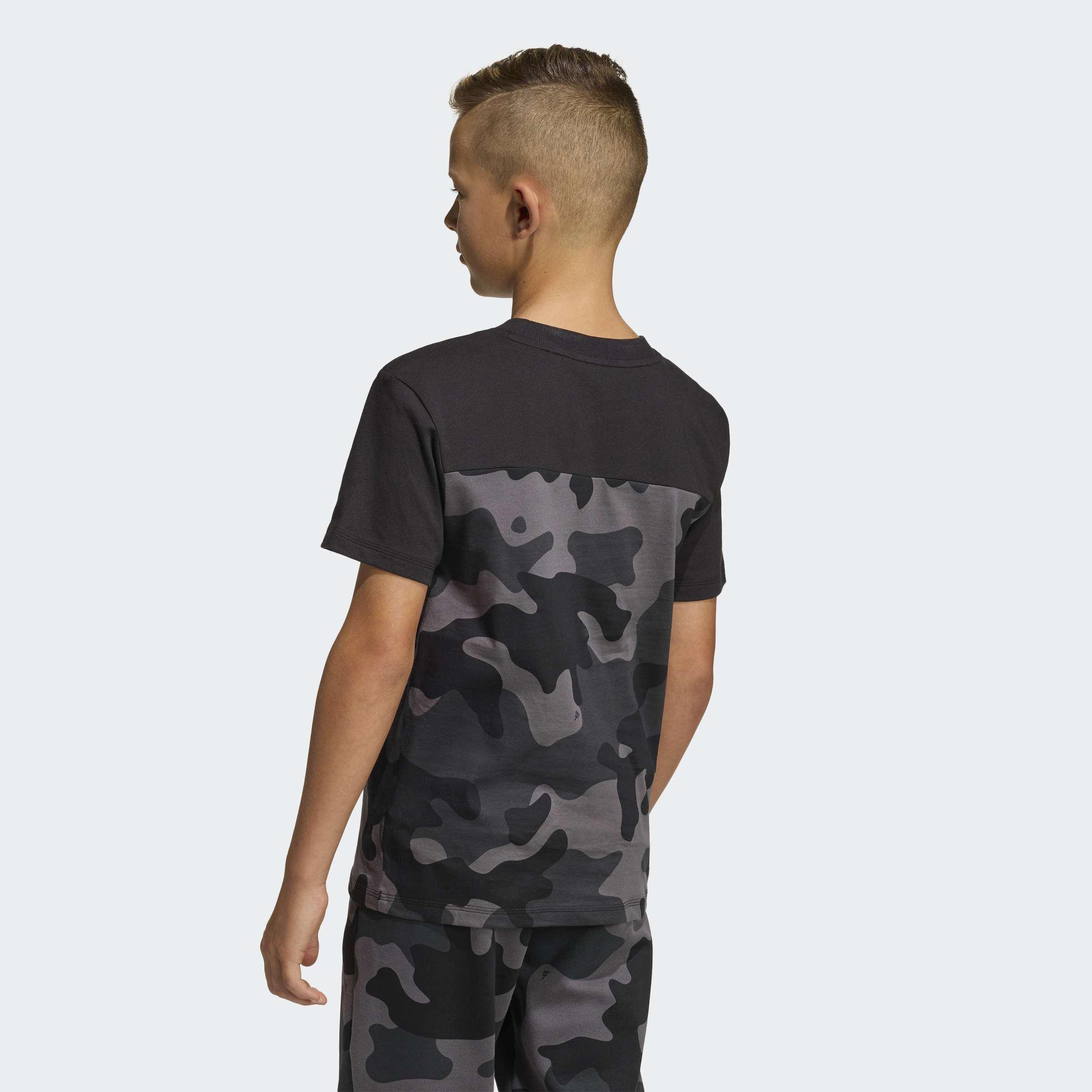 Kids Unisex Seasonal Essentials Camo Cotton T-Shirt, Black, A701_ONE, large image number 2