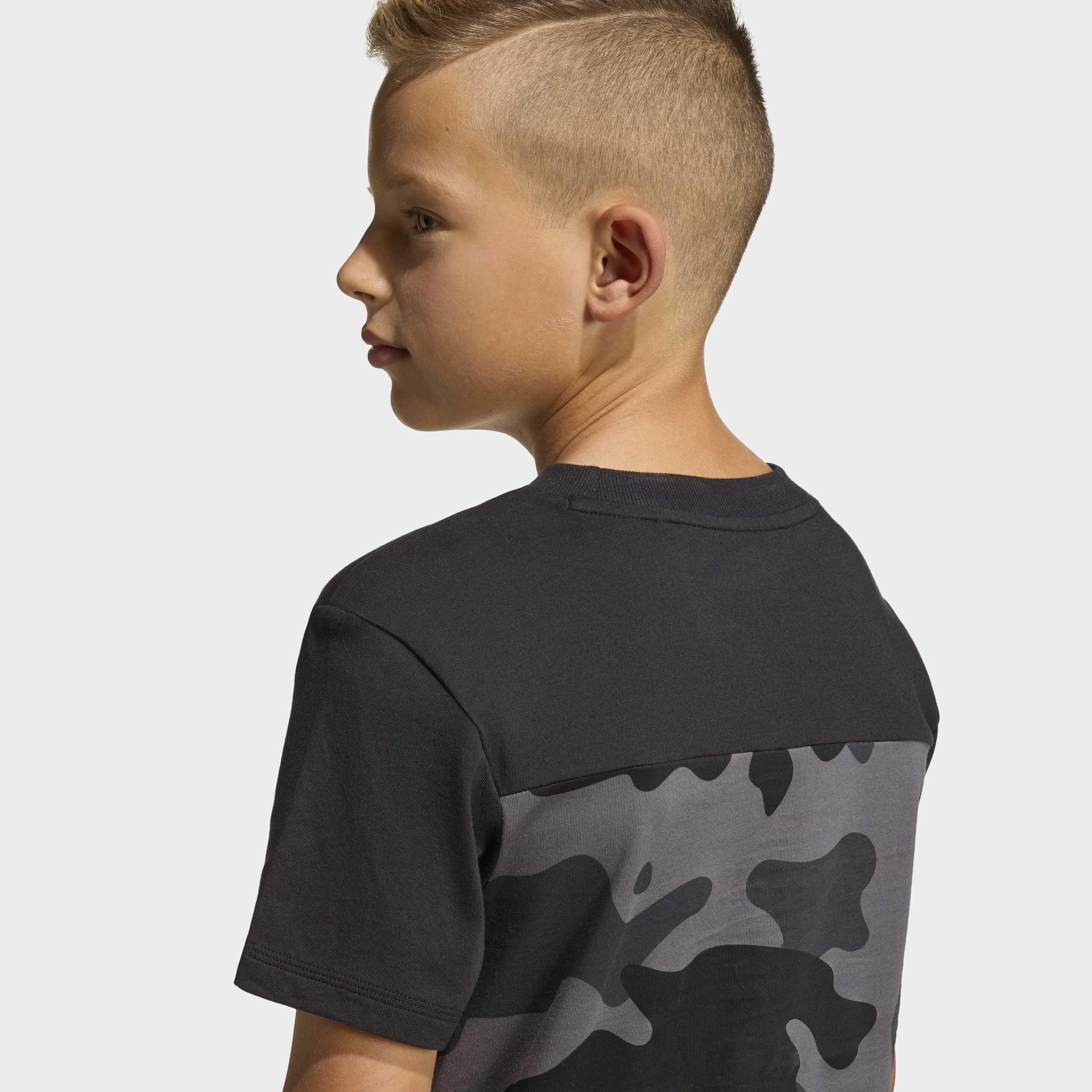 Kids Unisex Seasonal Essentials Camo Cotton T-Shirt, Black, A701_ONE, large image number 4
