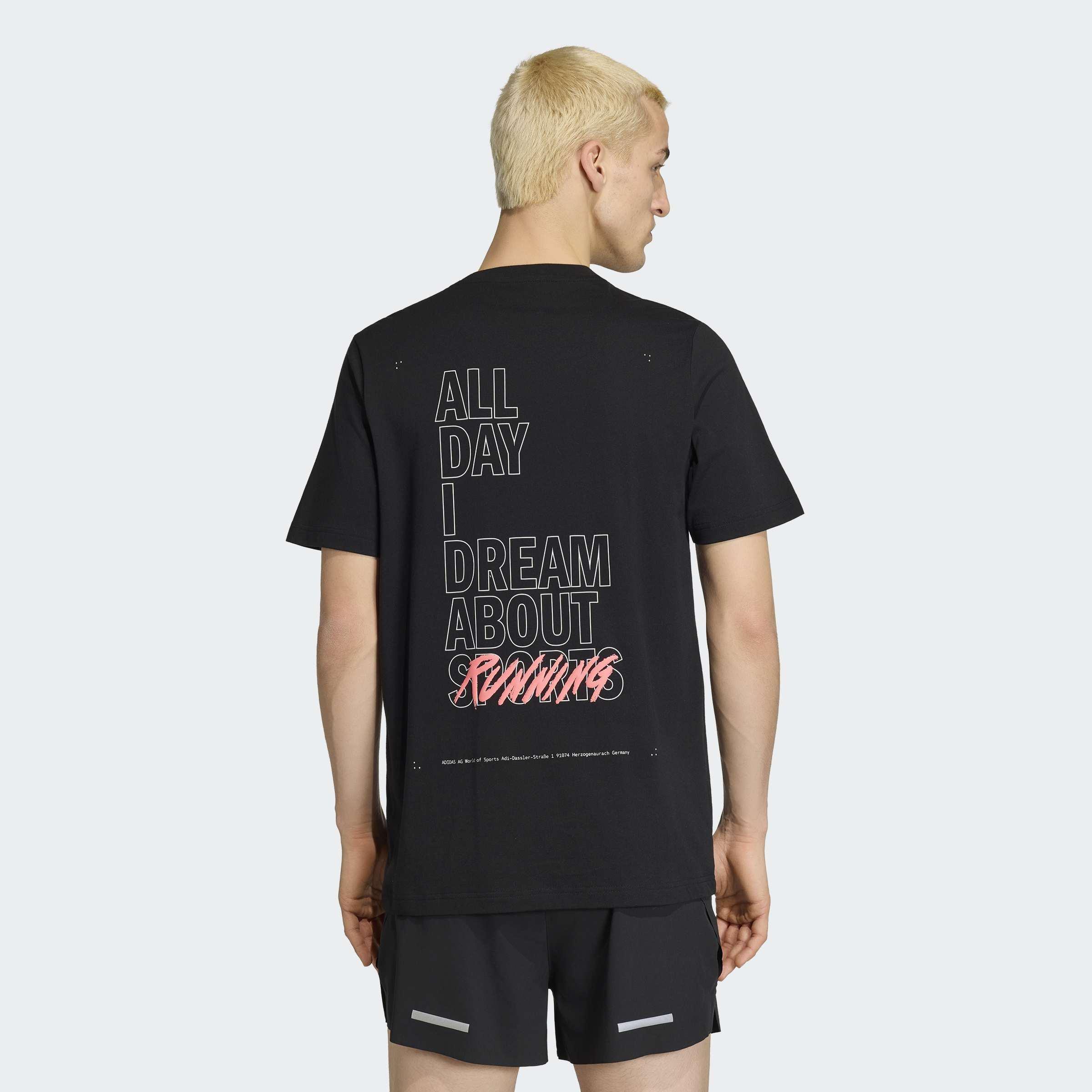 Running Slogan Graphic T-Shirt, Black