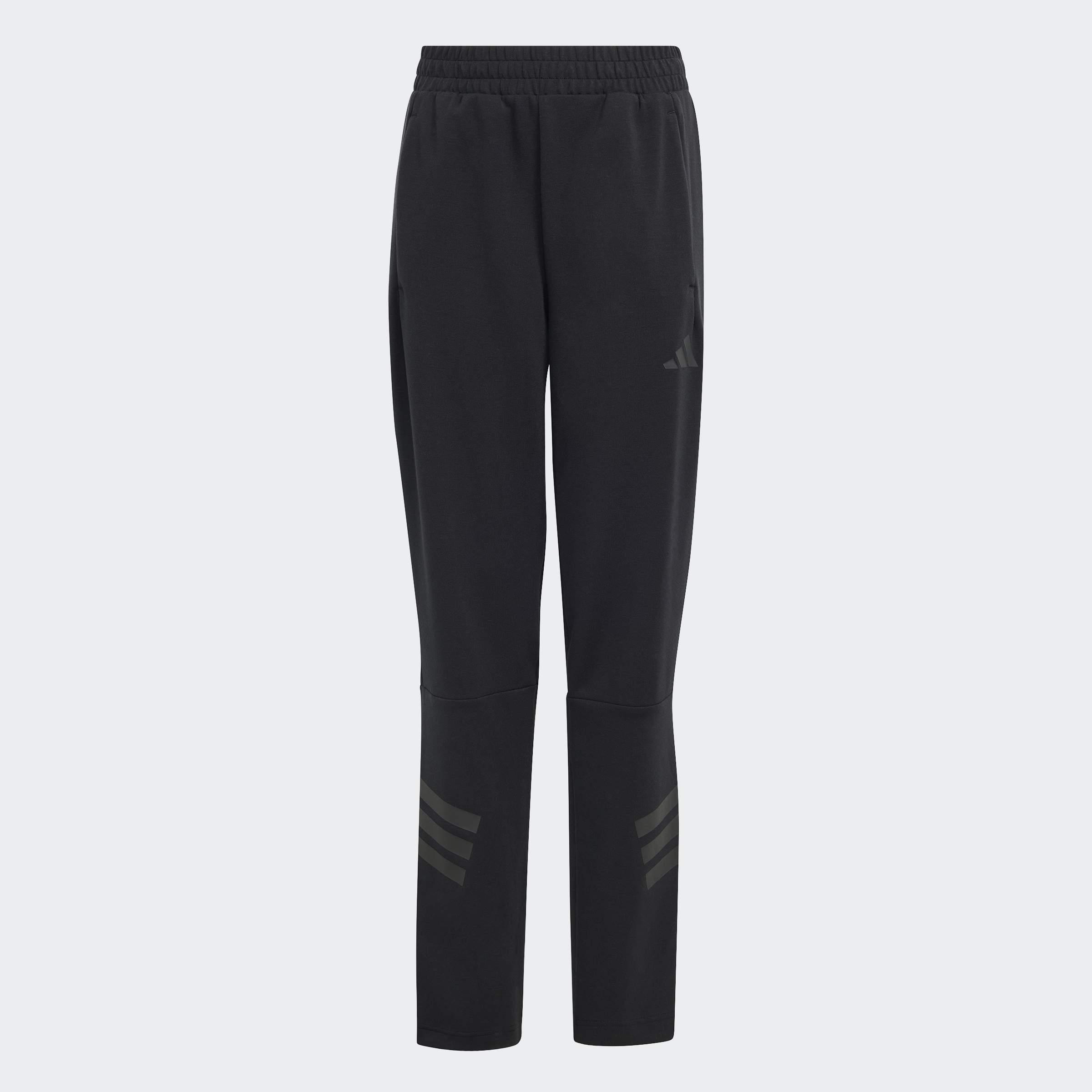 Kids Unisex Future Icons 3-Stripes Cuffed Tracksuit Bottoms, Black, A701_ONE, medium