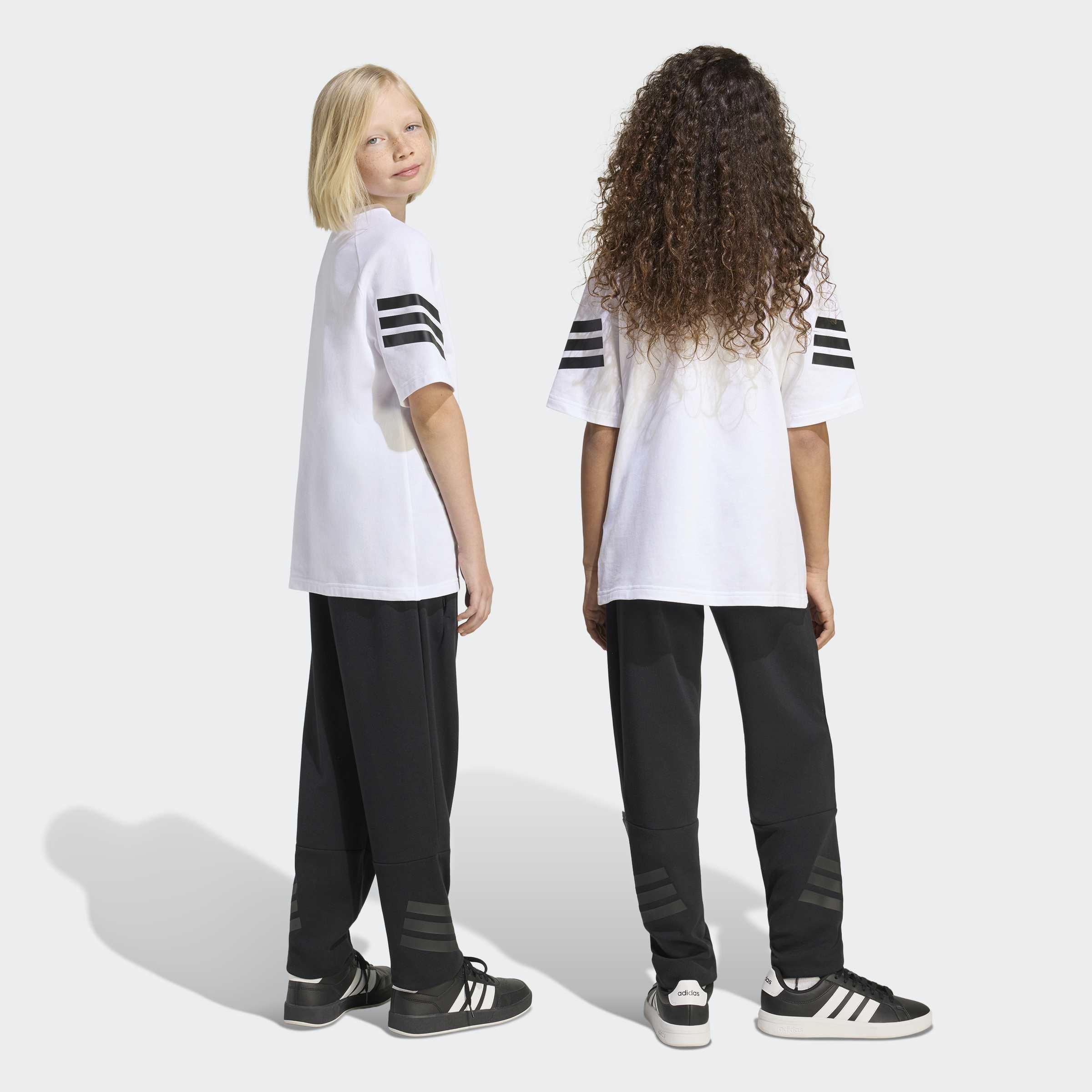 Kids Unisex Future Icons 3-Stripes Cuffed Tracksuit Bottoms, Black, A701_ONE, medium