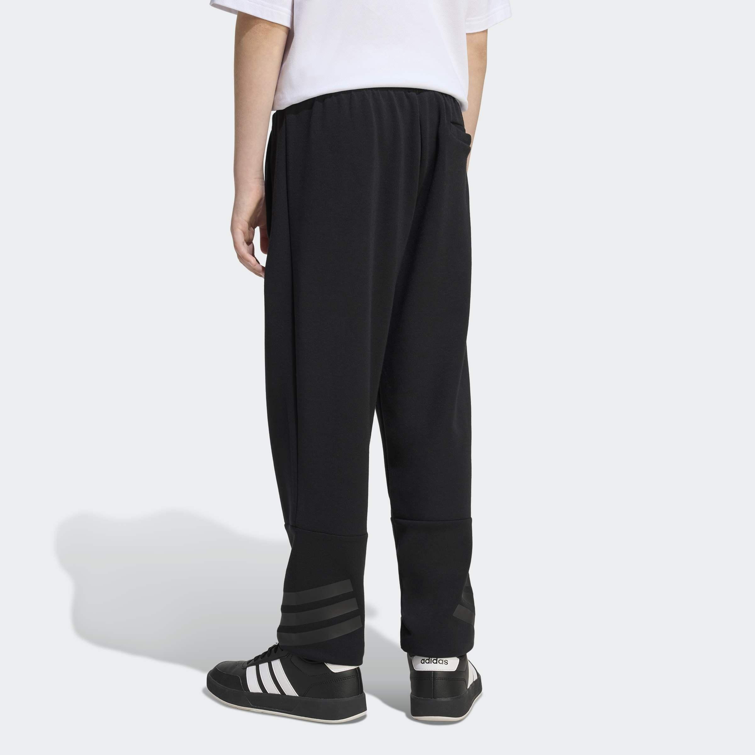 Kids Unisex Future Icons 3-Stripes Cuffed Tracksuit Bottoms, Black, A701_ONE, medium