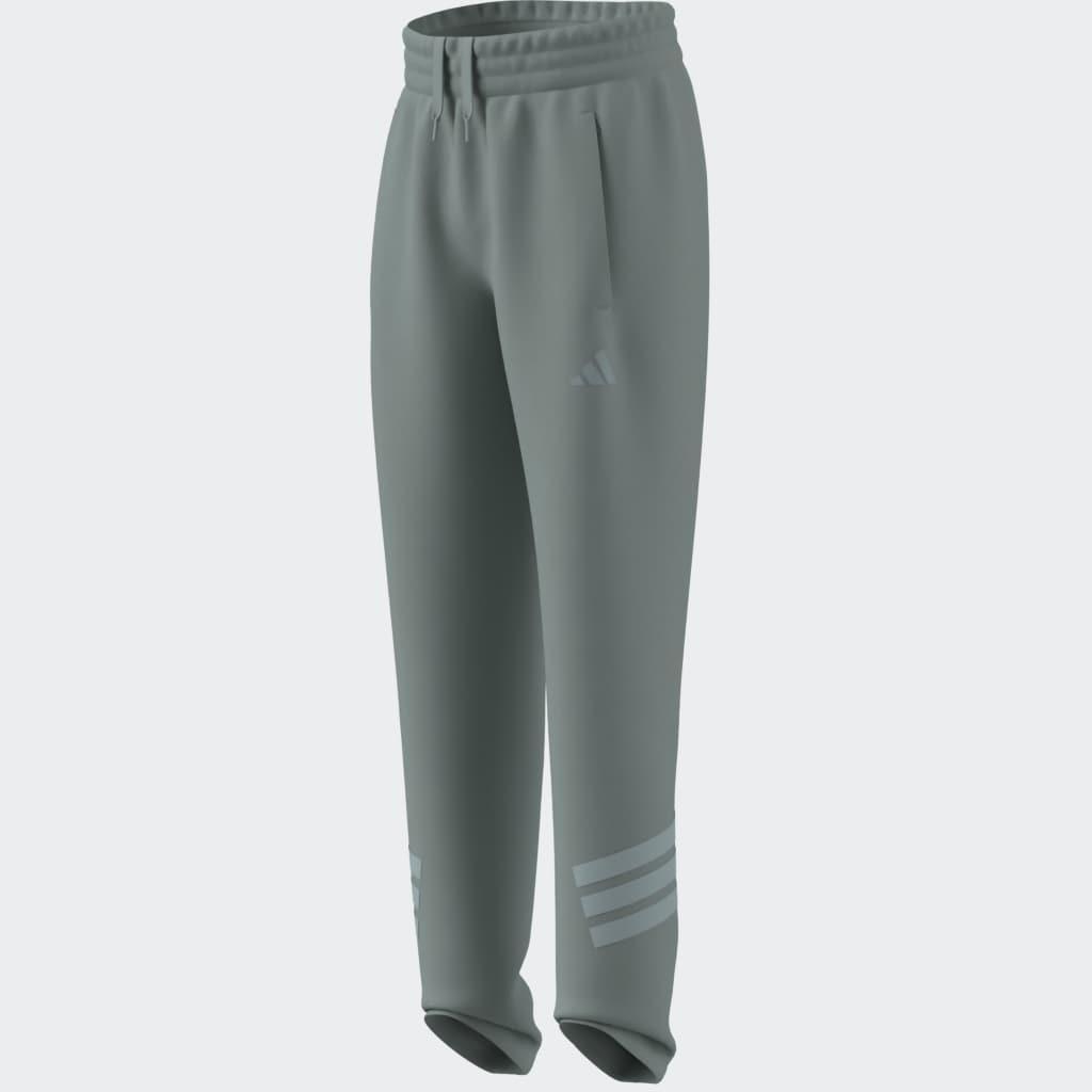 Kids Unisex Future Icons 3-Stripes Cuffed Tracksuit Bottoms, Green, A701_ONE, large image number 2
