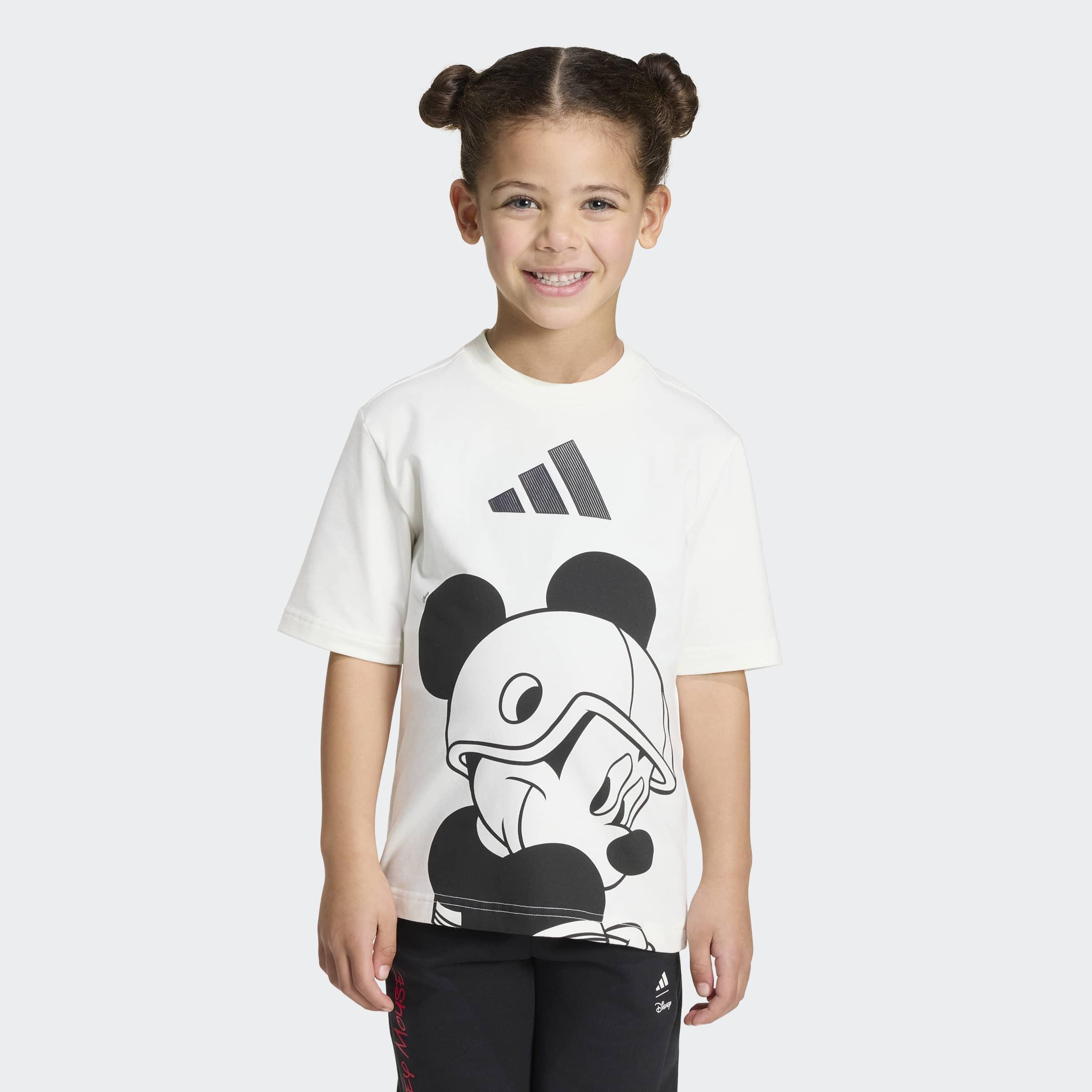 Kids Unisex adidas Disney Mickey Mouse T-Shirt, White, A701_ONE, large image number 5