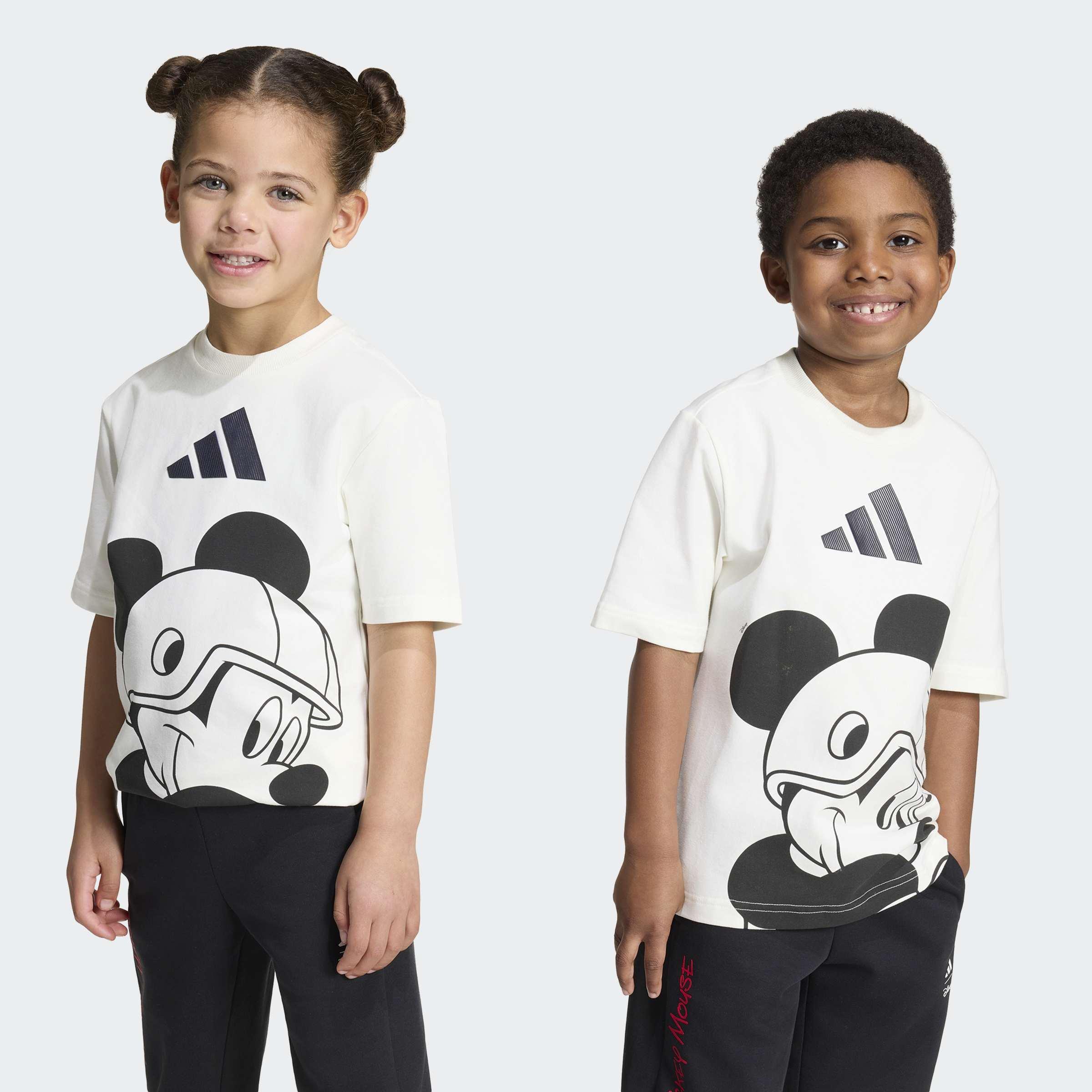 Kids Unisex adidas Disney Mickey Mouse T-Shirt, White, A701_ONE, large image number 6