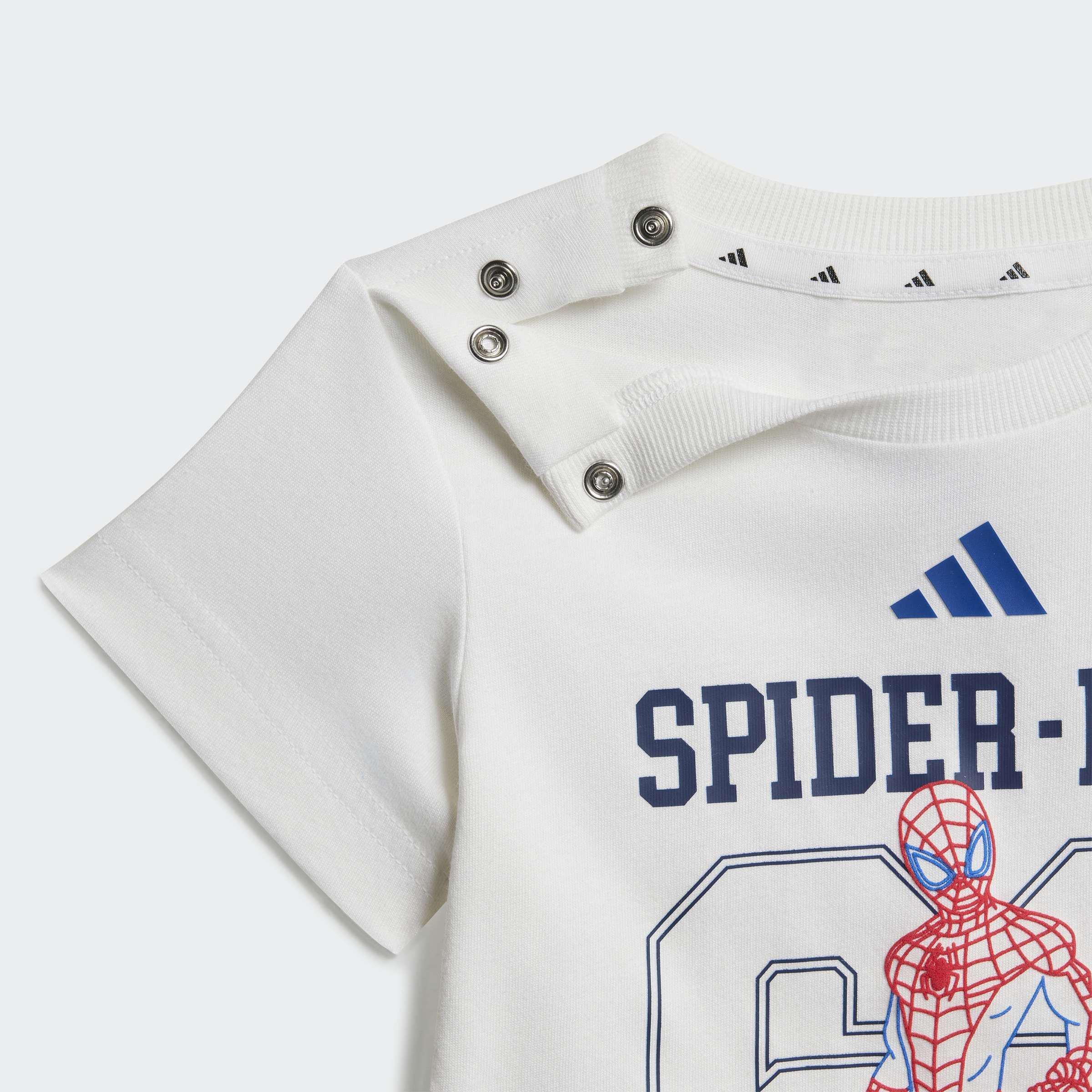 Kids Unisex adidas Marvel Spider-Man T-Shirt Set, White, A701_ONE, large image number 3