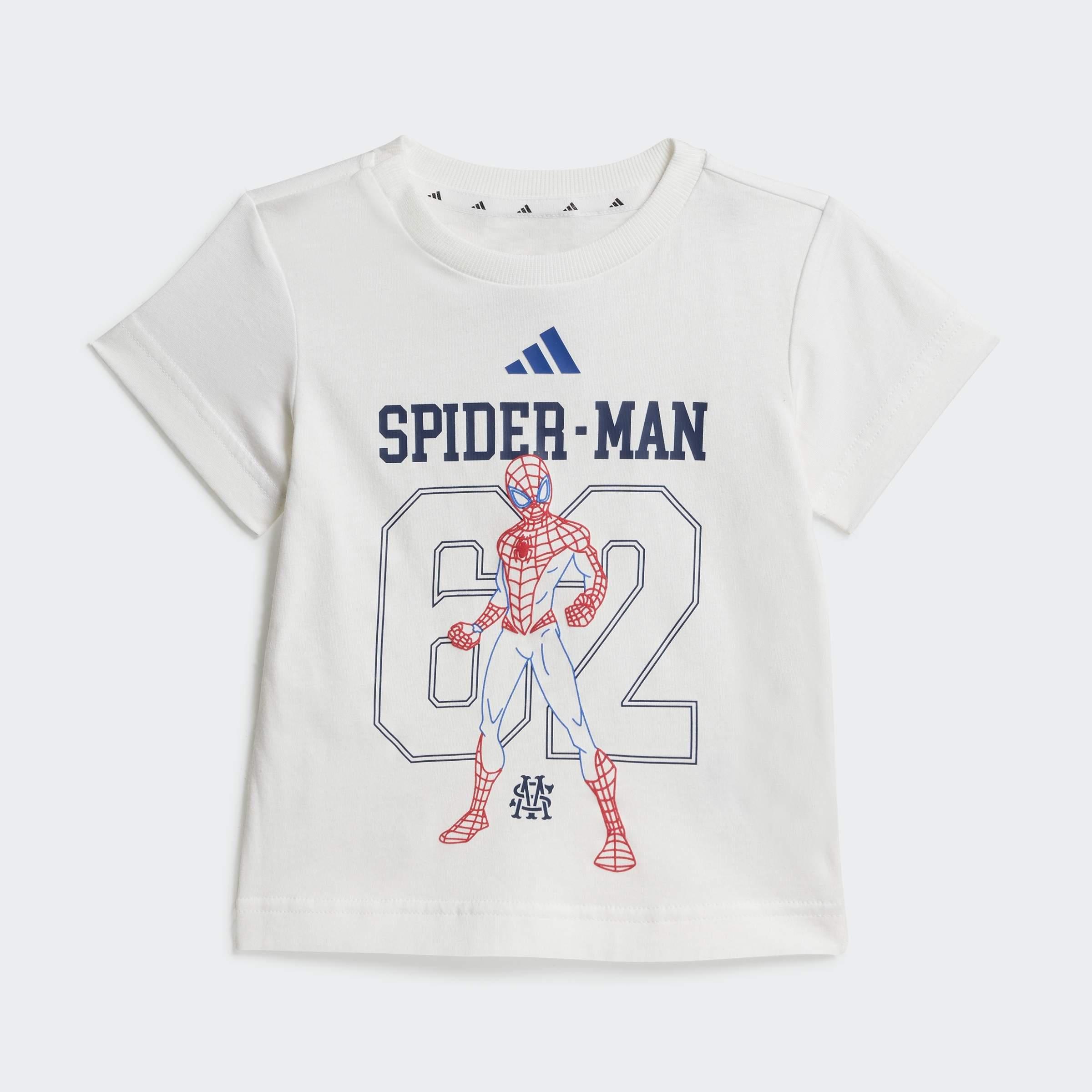 Kids Unisex adidas Marvel Spider-Man T-Shirt Set, White, A701_ONE, large image number 6