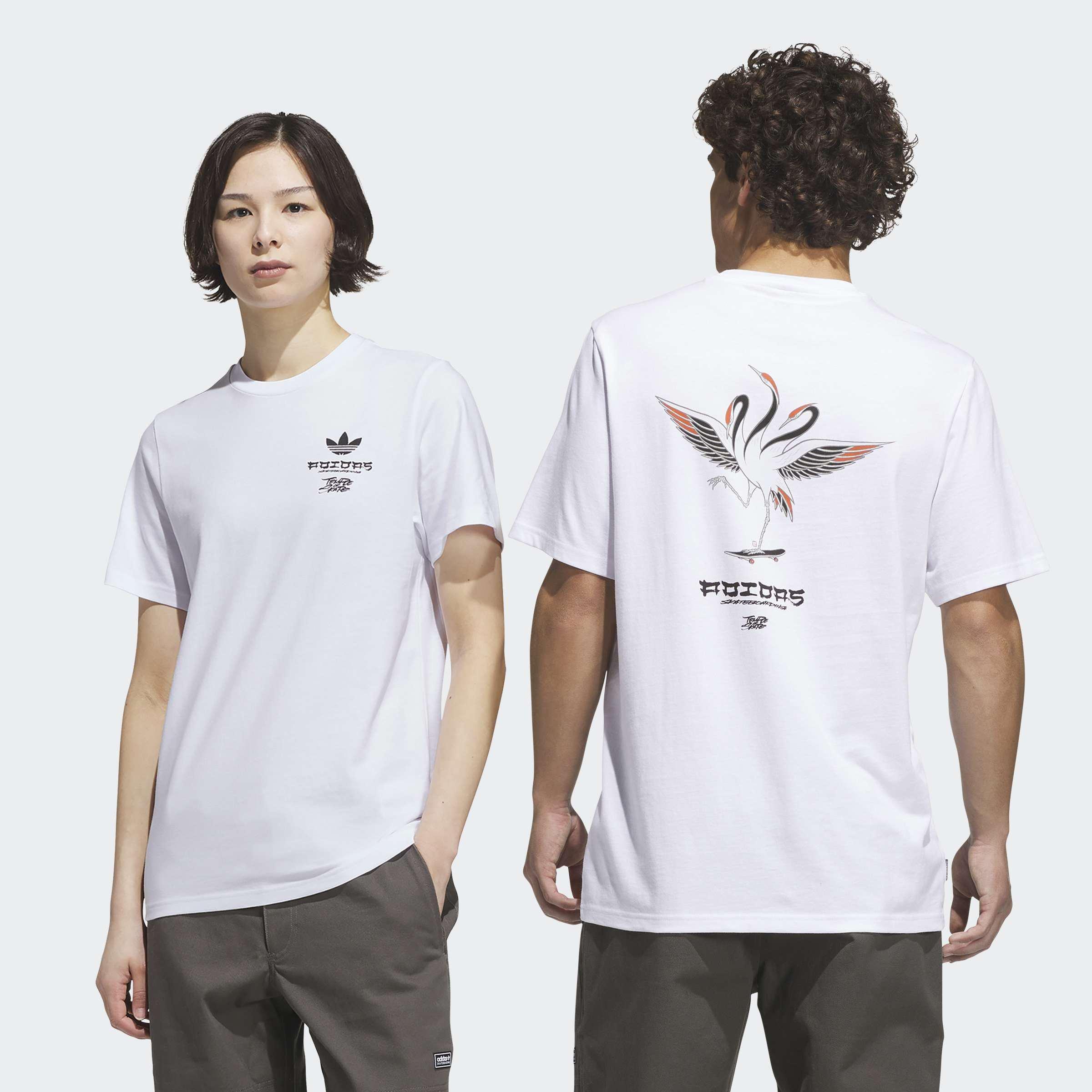 Unisex Skateboarding X Temple Of Skate Crane T-Shirt, White, A701_ONE, large image number 3