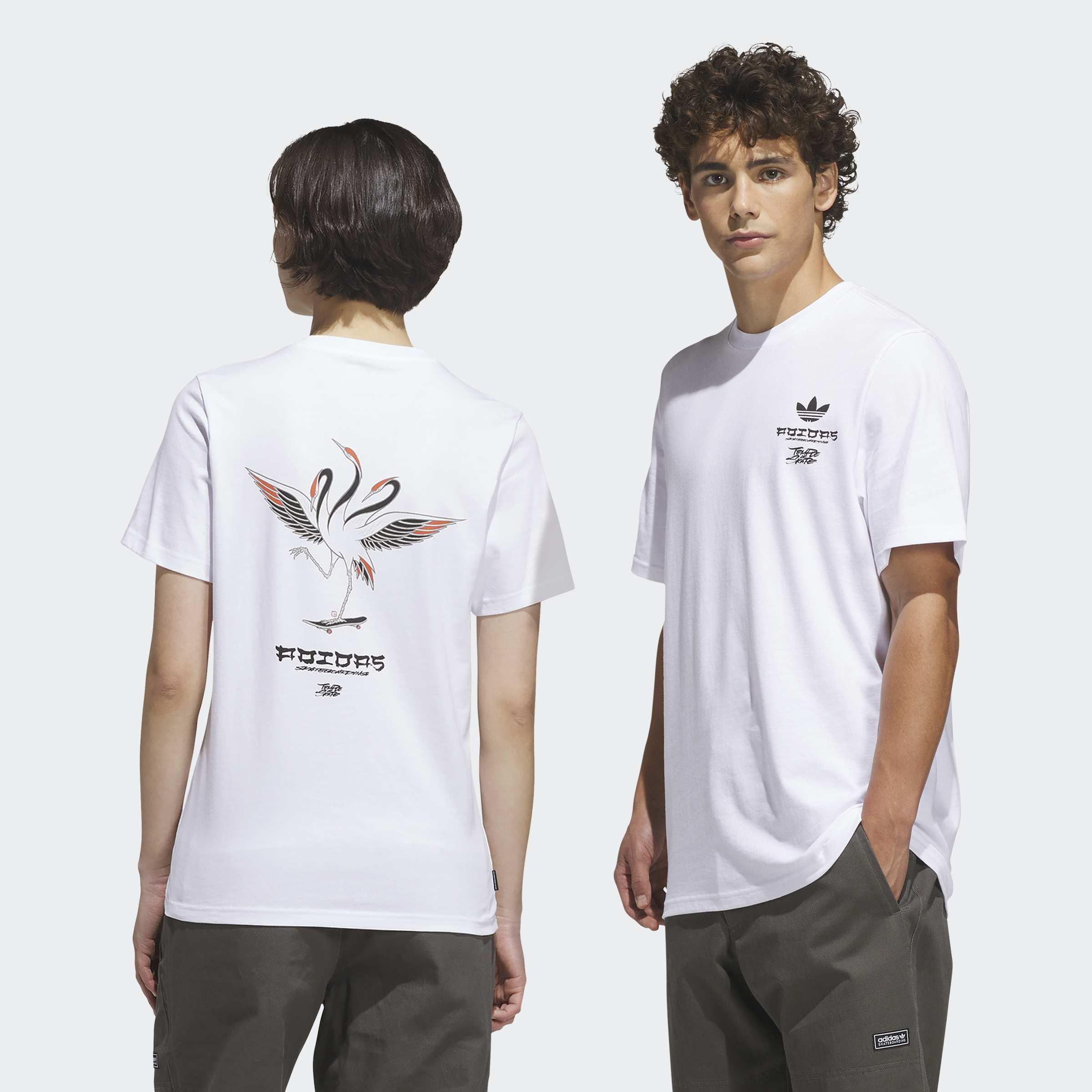 Unisex Skateboarding X Temple Of Skate Crane T-Shirt, White, A701_ONE, large image number 9
