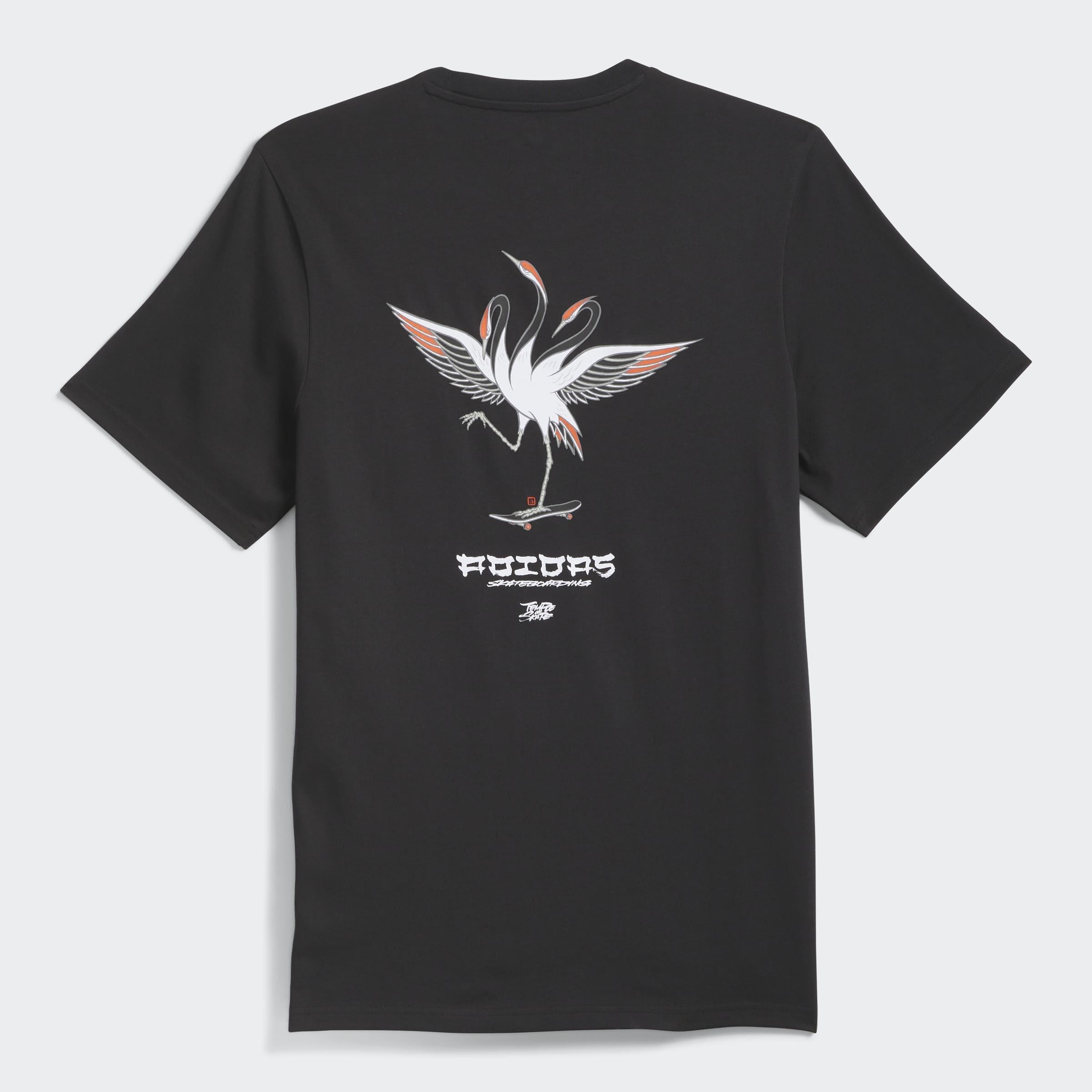 Unisex Skateboarding X Temple Of Skate Crane T-Shirt, Black, A701_ONE, large image number 2