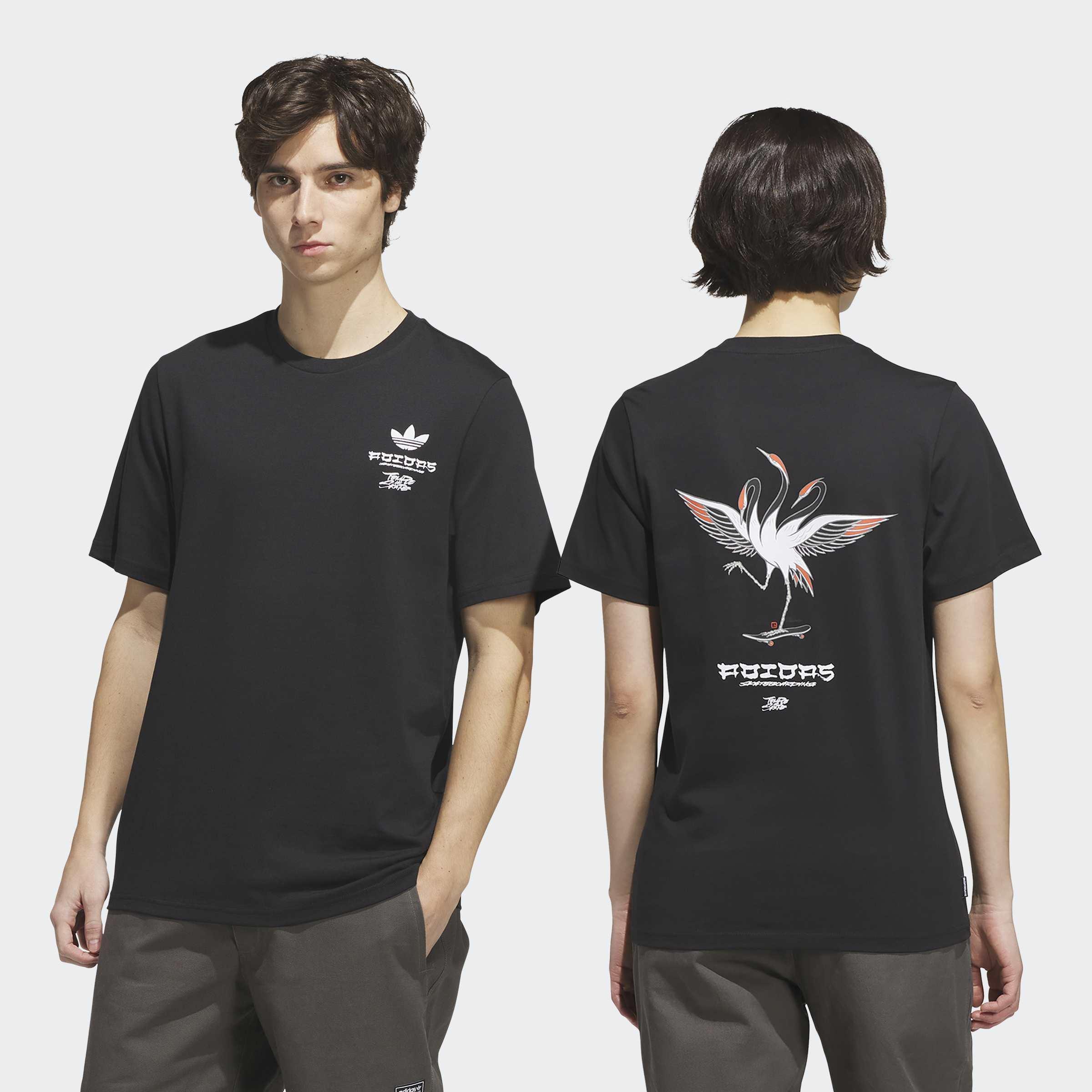 Unisex Skateboarding X Temple Of Skate Crane T-Shirt, Black, A701_ONE, large image number 10
