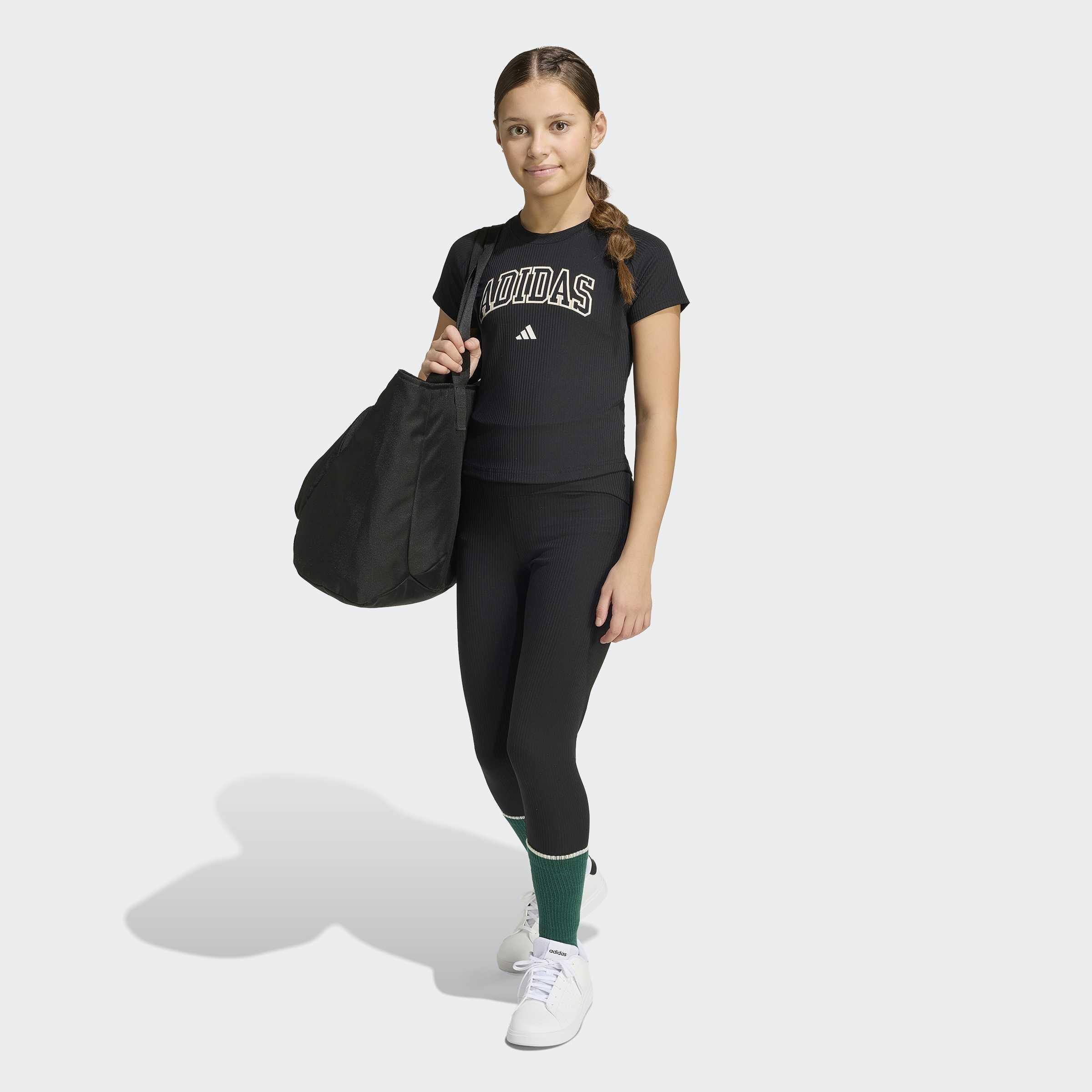 Kids Sport Seasonals Collegiate Typography Leggings Junior Girls, Black, A701_ONE, large image number 4