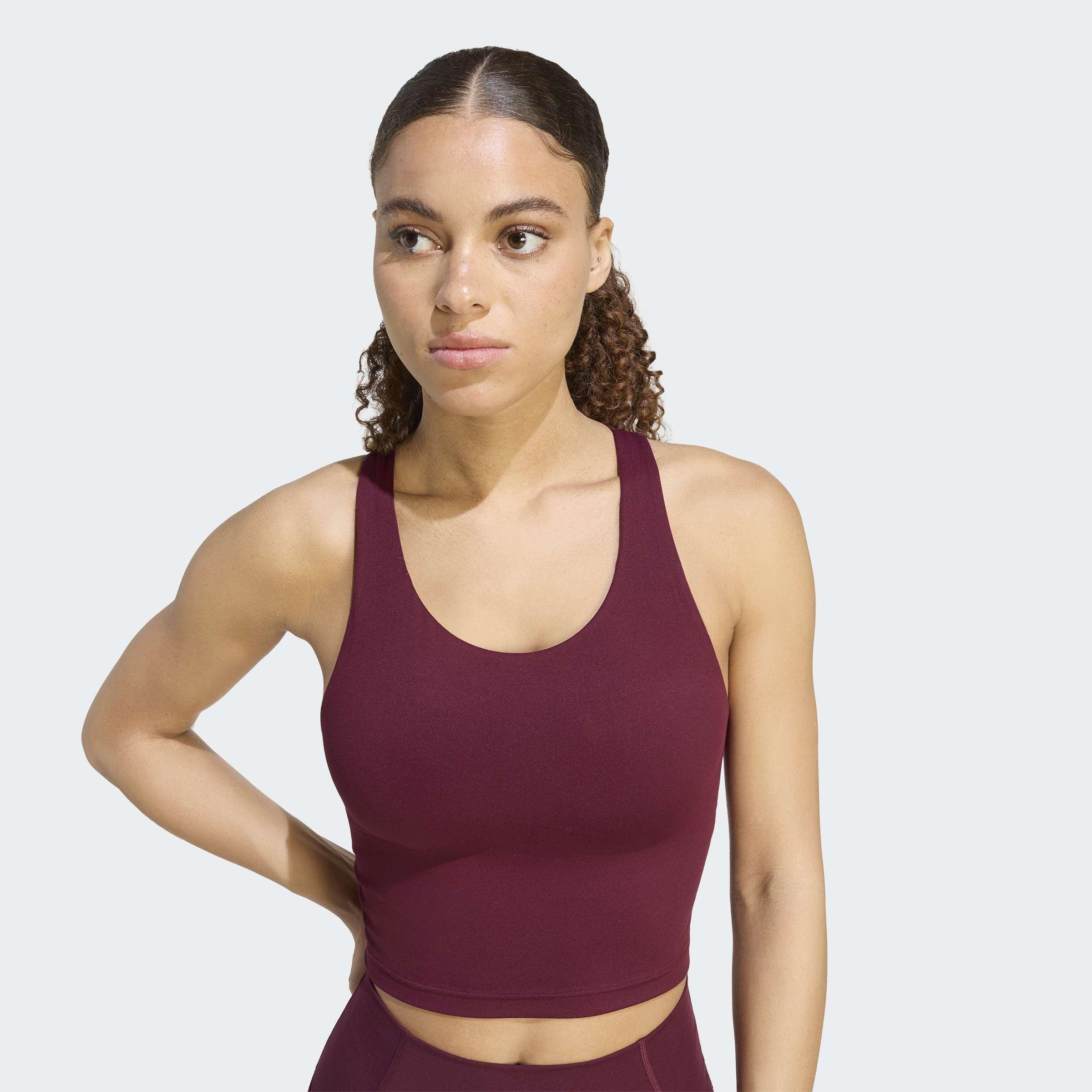 All Me Medium Support Bra Tank, Burgundy, A701_ONE, large image number 3
