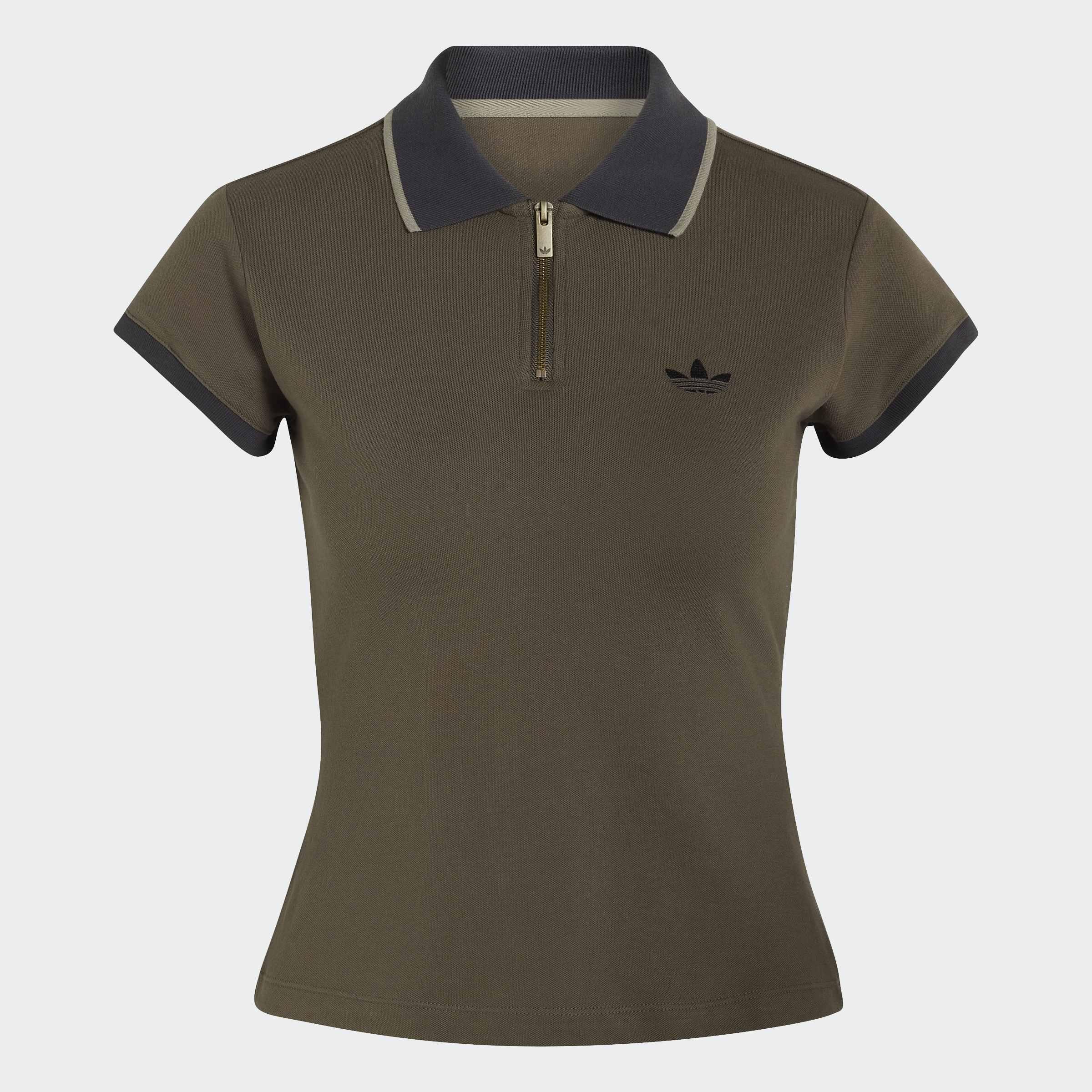 Engineered Rib Polo Tee, Brown
