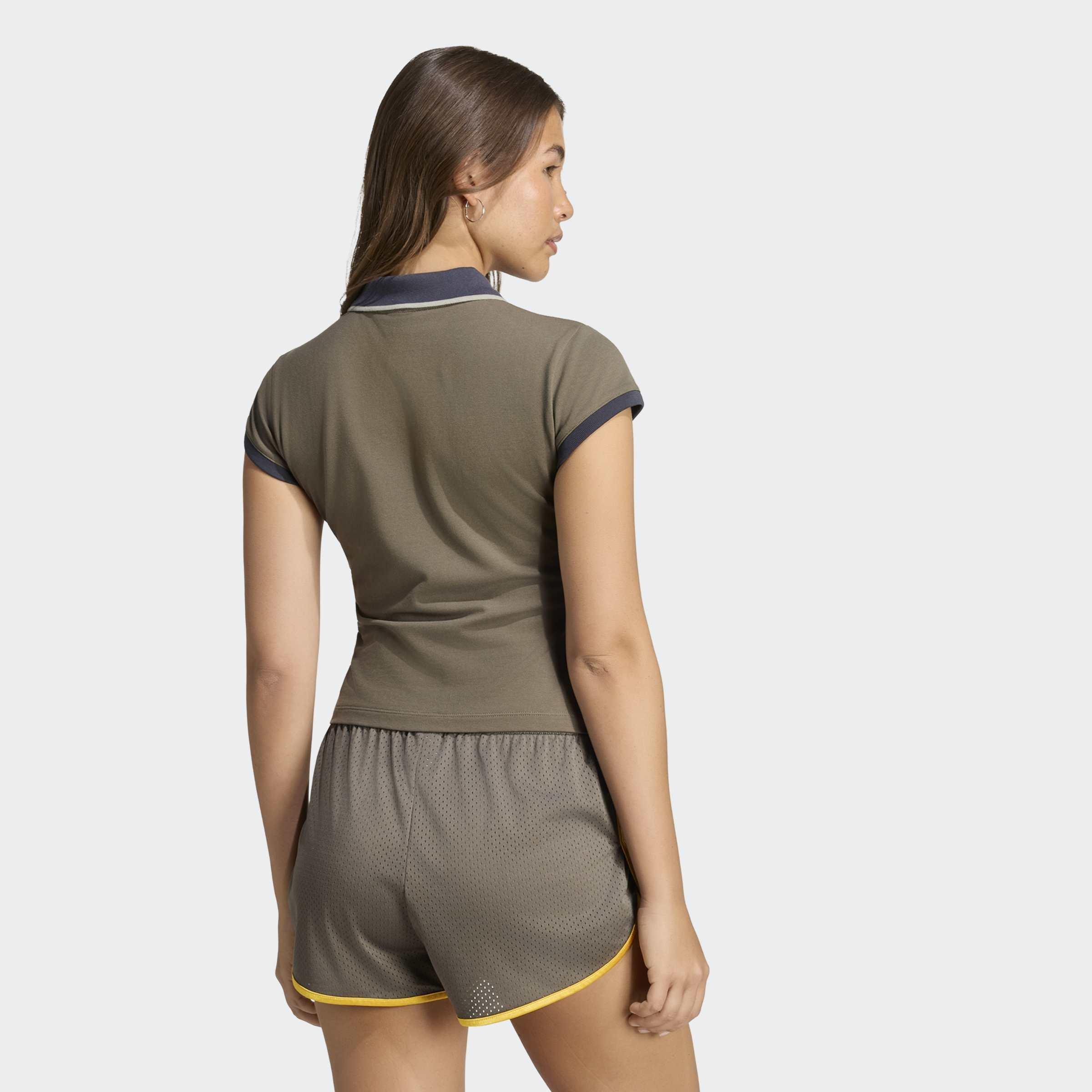 Engineered Rib Polo Tee, Brown