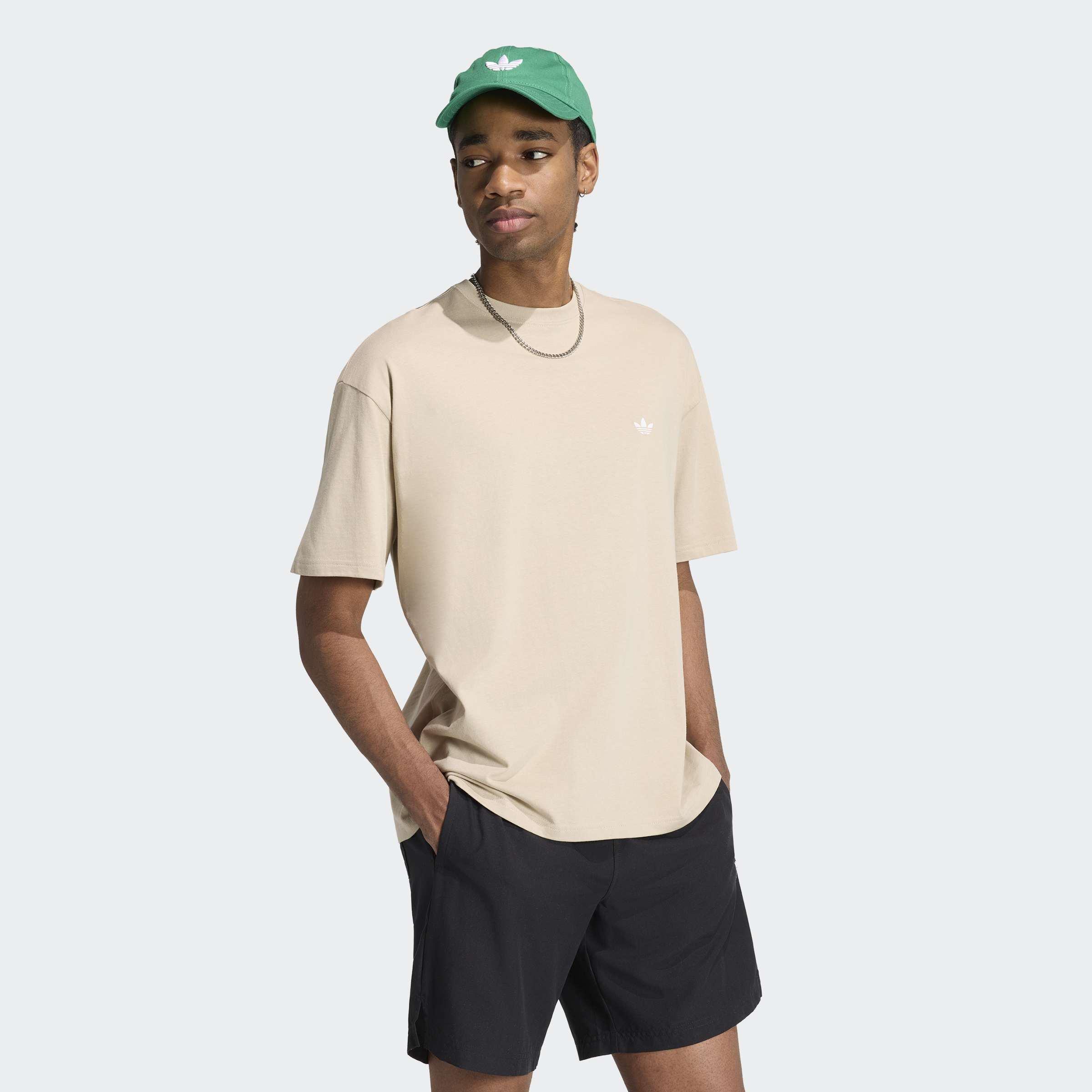 Trefoil Essentials Loose Dropped Shoulder T-Shirt, Beige, A701_ONE, large image number 5