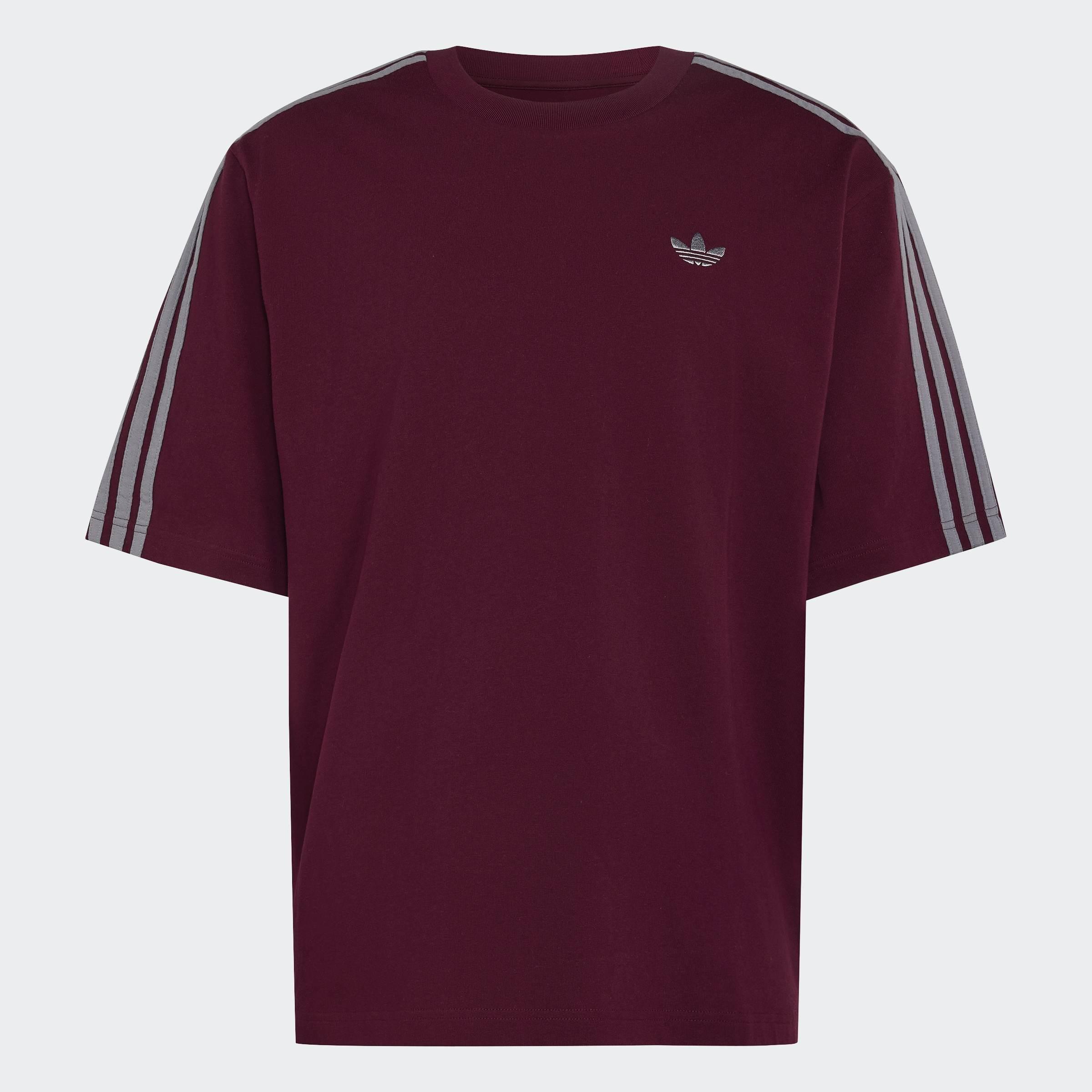 Adicolor 3-Stripes Oversized T-Shirt, Burgundy, A701_ONE, large image number 0