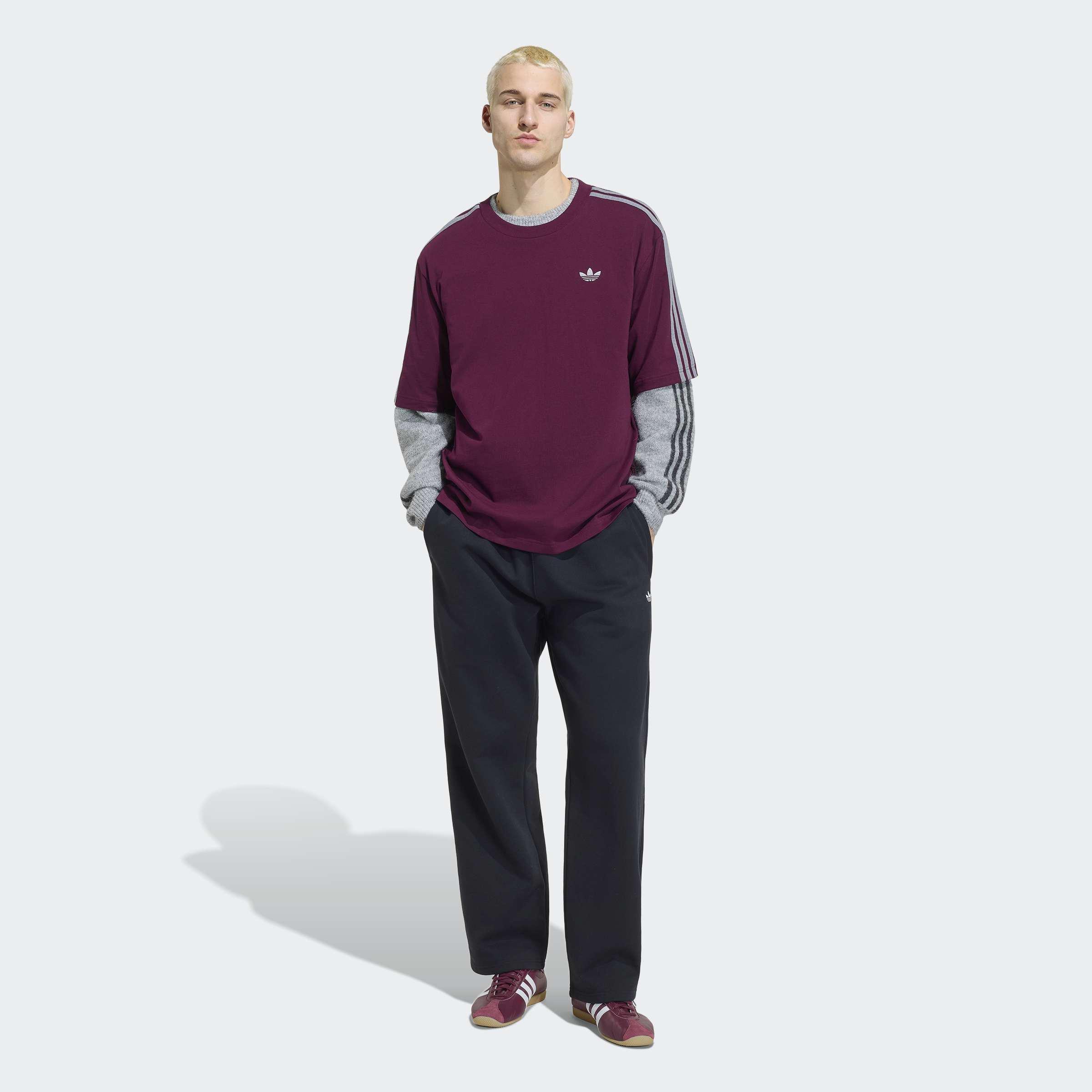 Adicolor 3-Stripes Oversized T-Shirt, Burgundy, A701_ONE, large image number 4