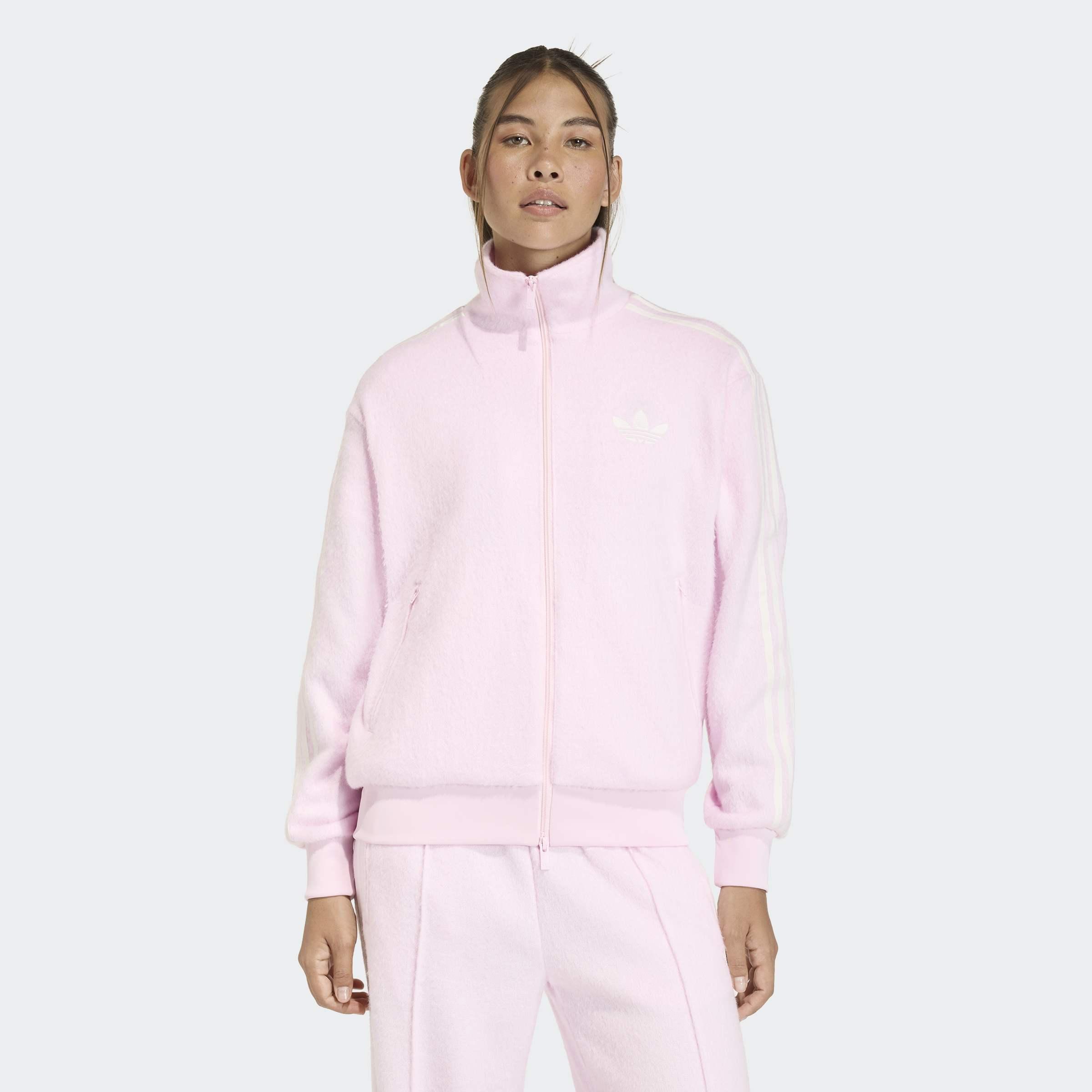 Adidas Originals Mohair Firebird Loose Track Top, Pink