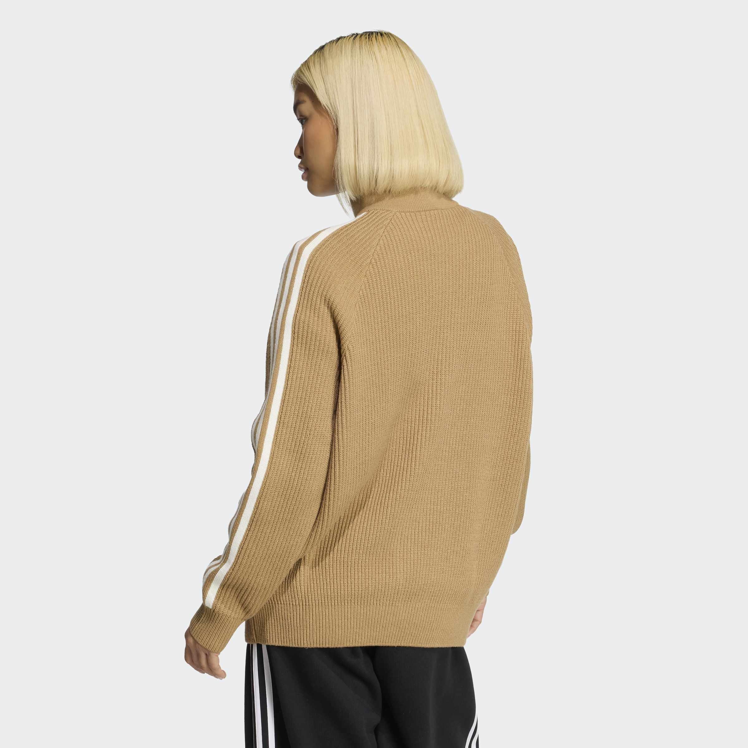 Adidas Originals Funnel Neck Quarter Zip Sweatshirt, Beige, A701_ONE, large image number 1