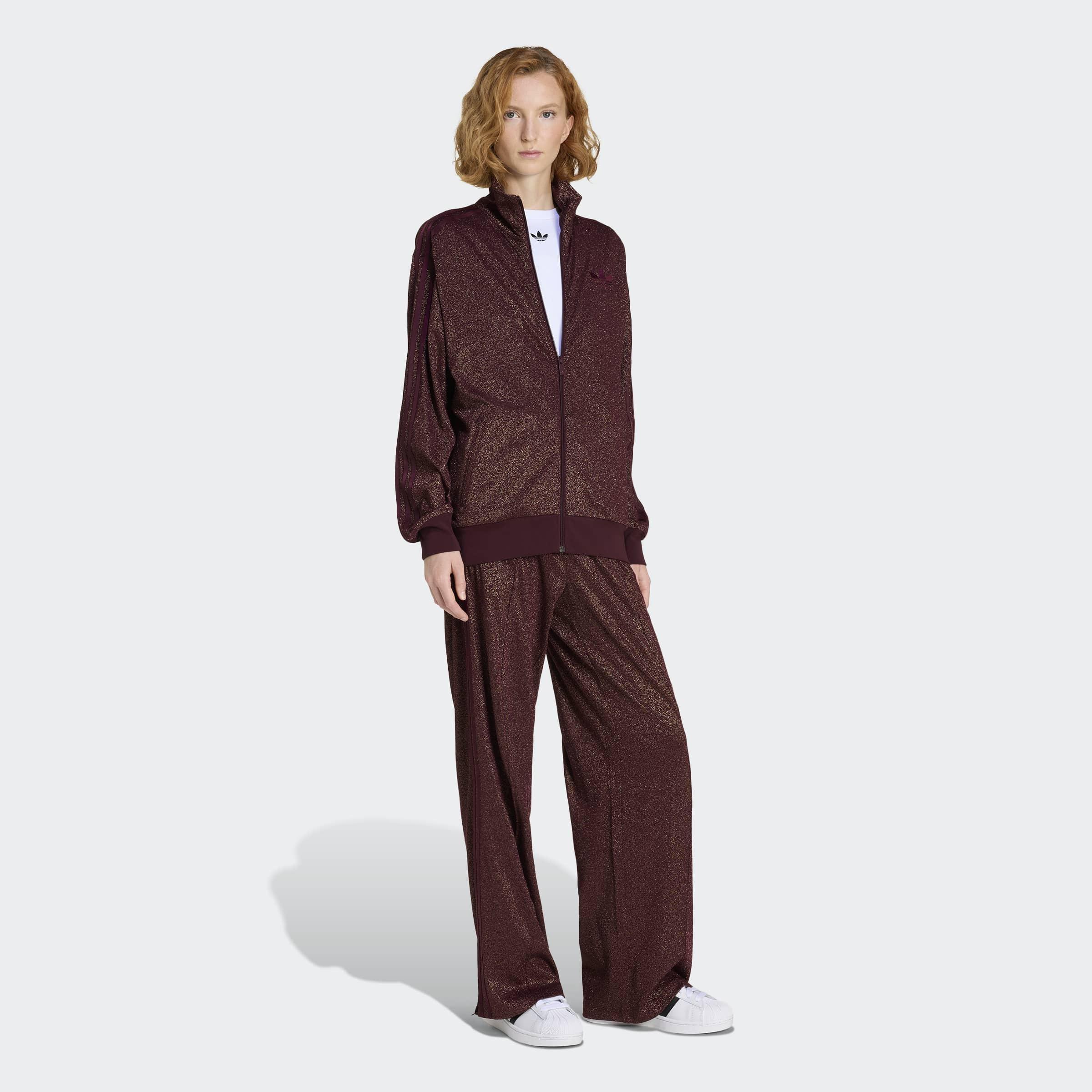 Adidas Originals Lurex Firebird Track Top, Red, A701_ONE, large image number 4