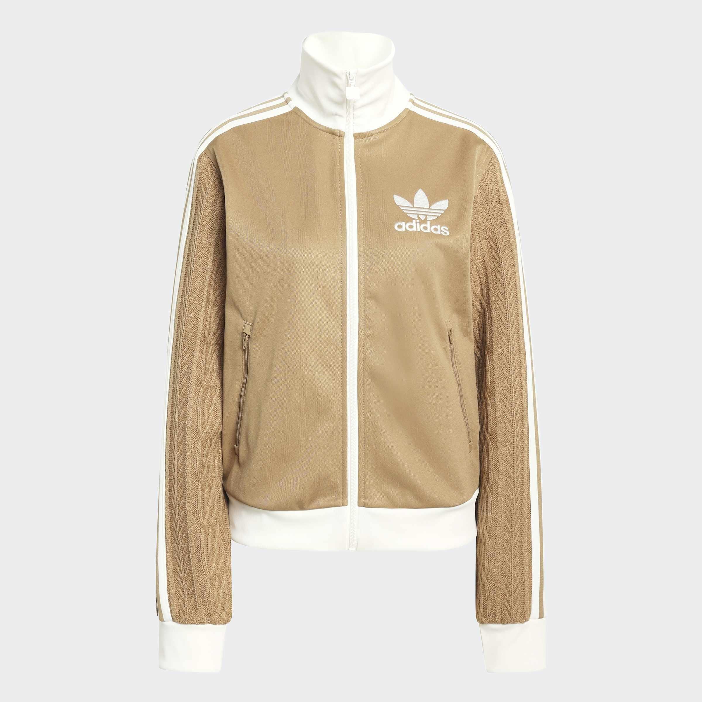 Adidas Originals Knit Classic Track Top, Beige