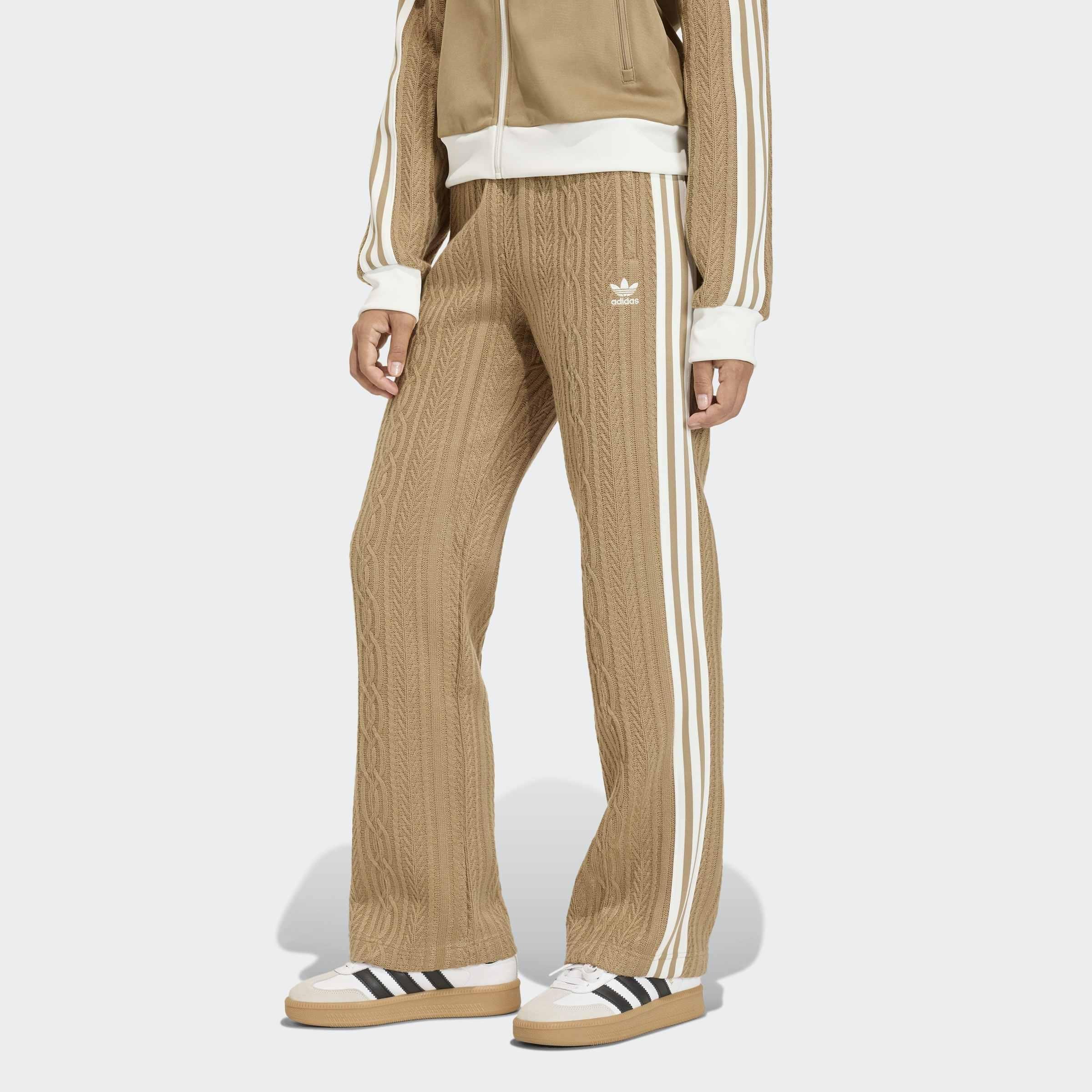 Adidas Originals Knit Classic Track Trousers, Beige