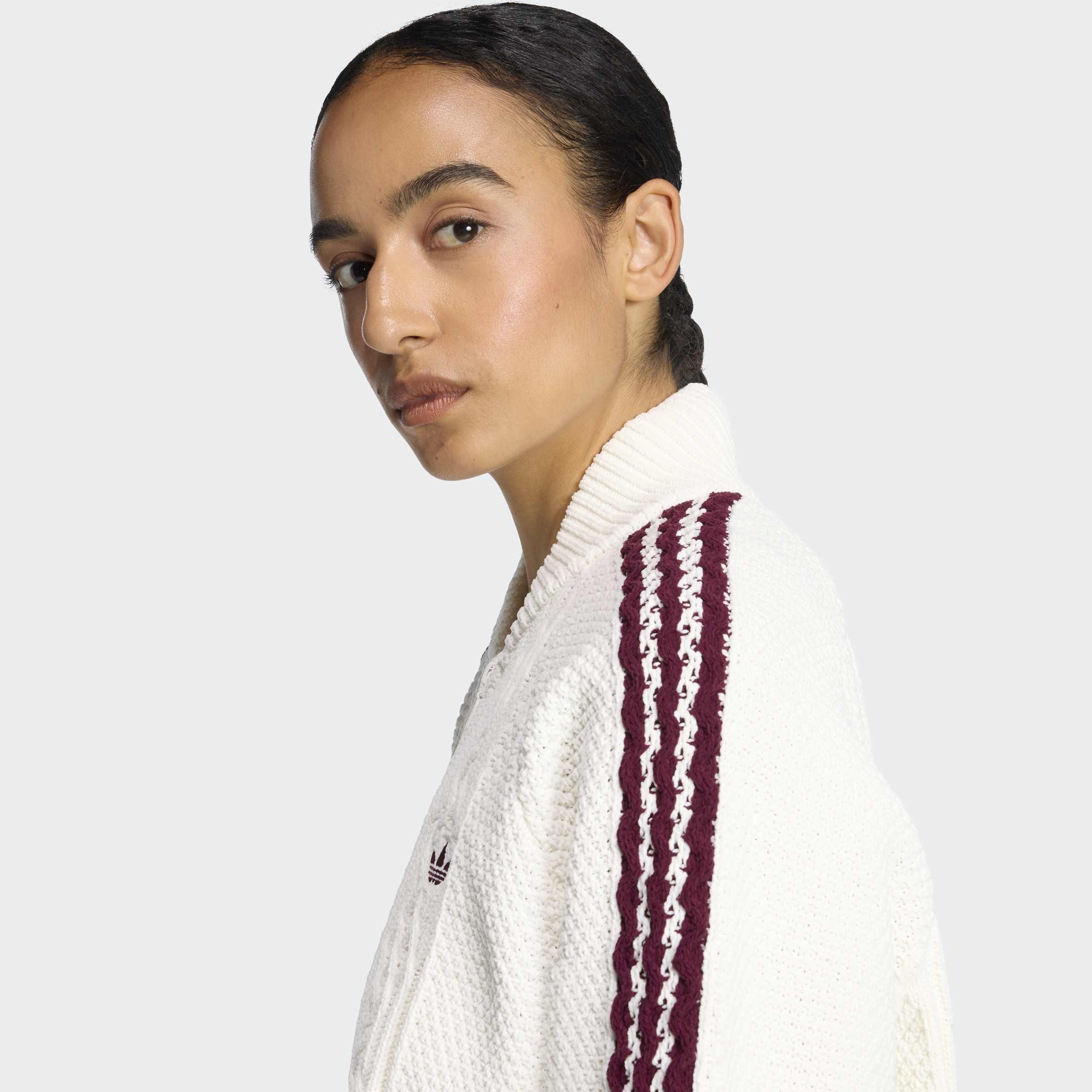 Adidas Originals Archive Cutline Knit Track Top, White, A701_ONE, large image number 3