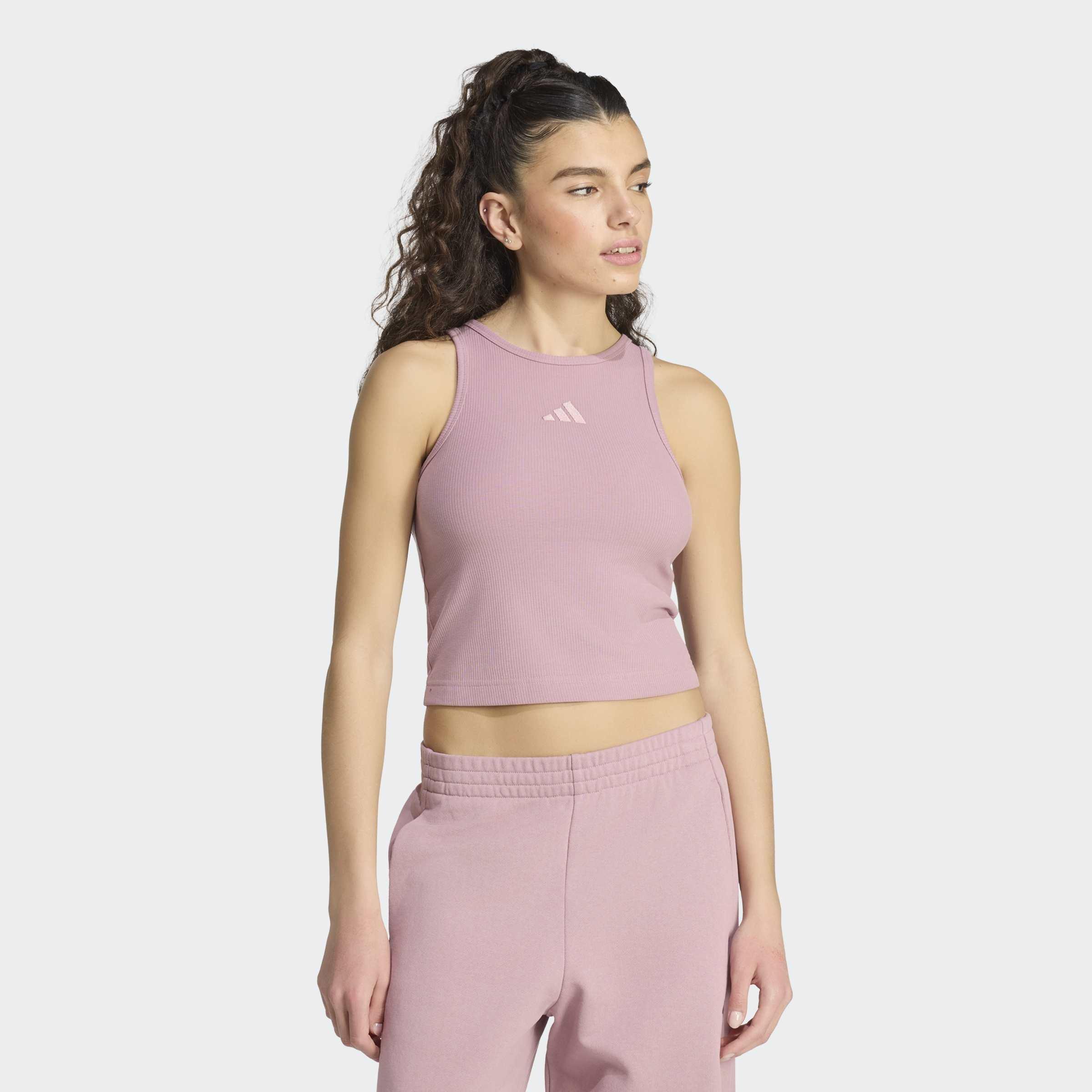 Adidas Kit Small Logo Rib Tank Top, Purple, A701_ONE, large image number 5
