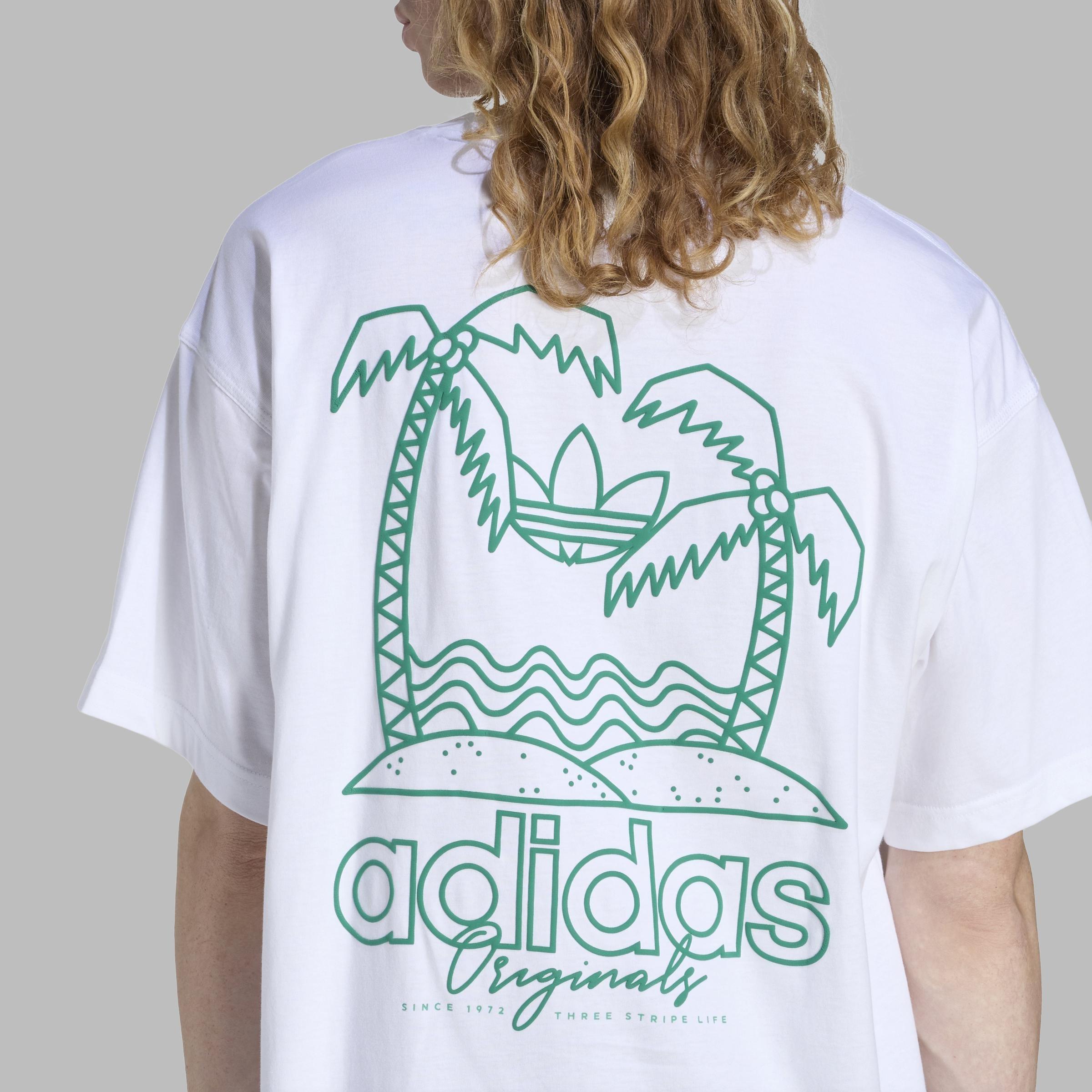 Outline Palm T-Shirt, White, A701_ONE, medium