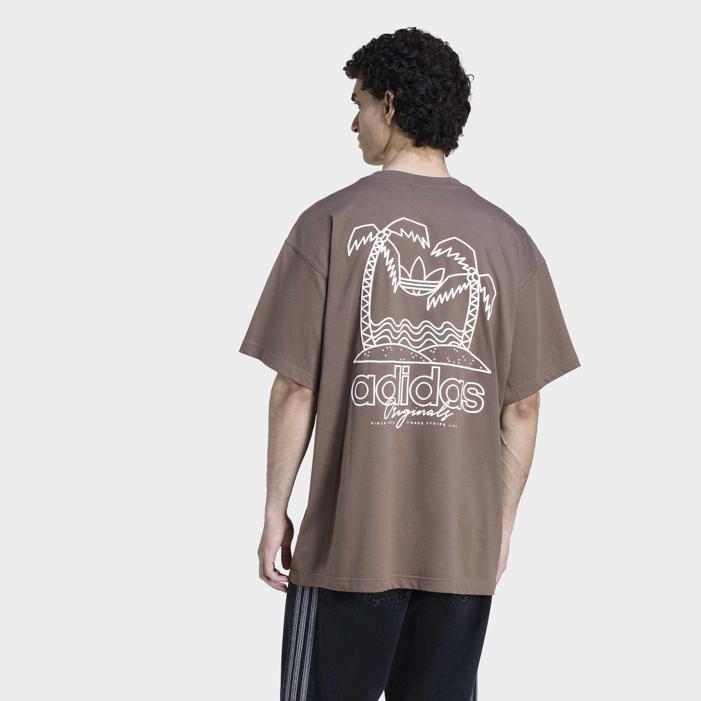 Outline Palm T-Shirt, Brown, A701_ONE, large image number 2
