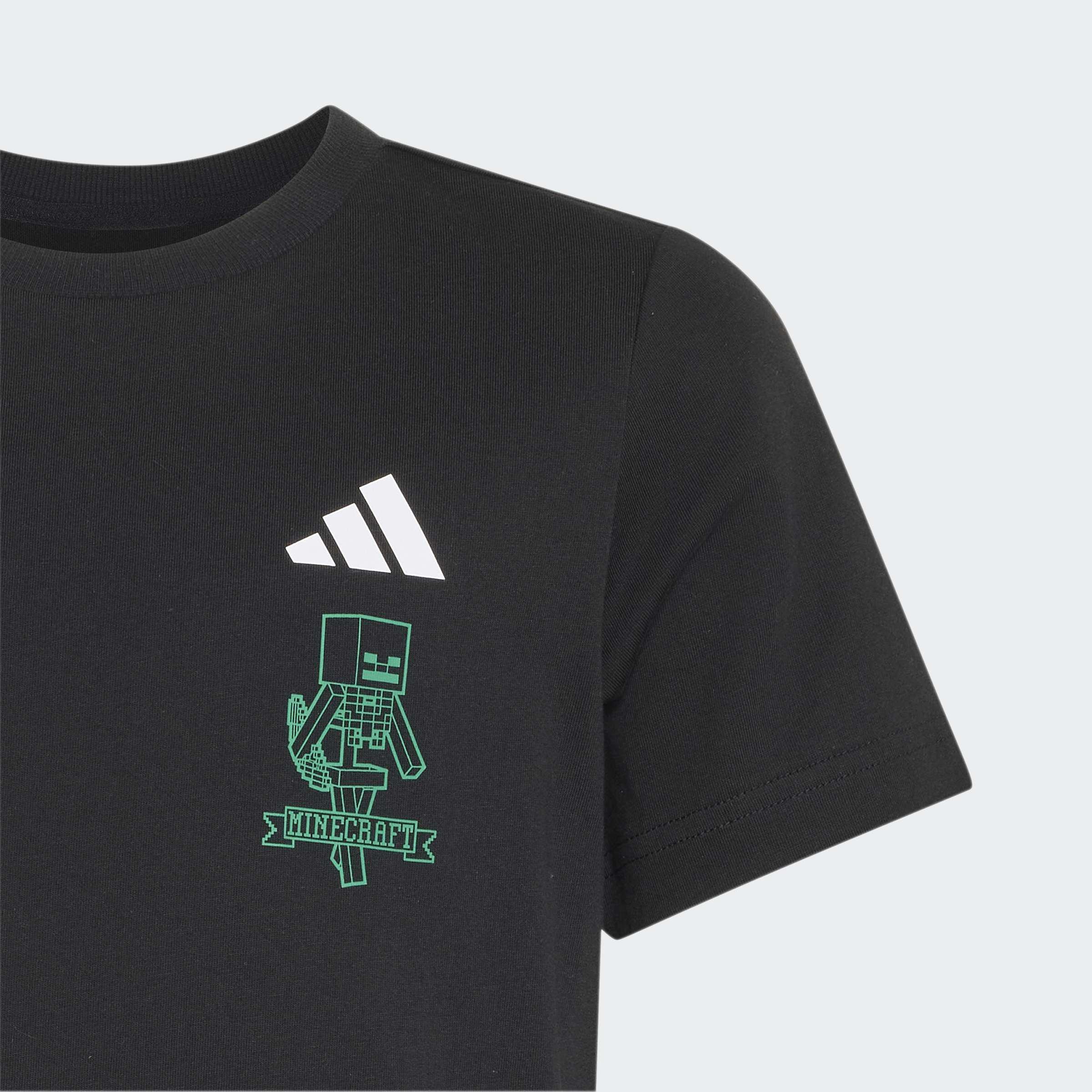 Kids Unisex adidas Minecraft T-Shirt, Black, A701_ONE, large image number 3