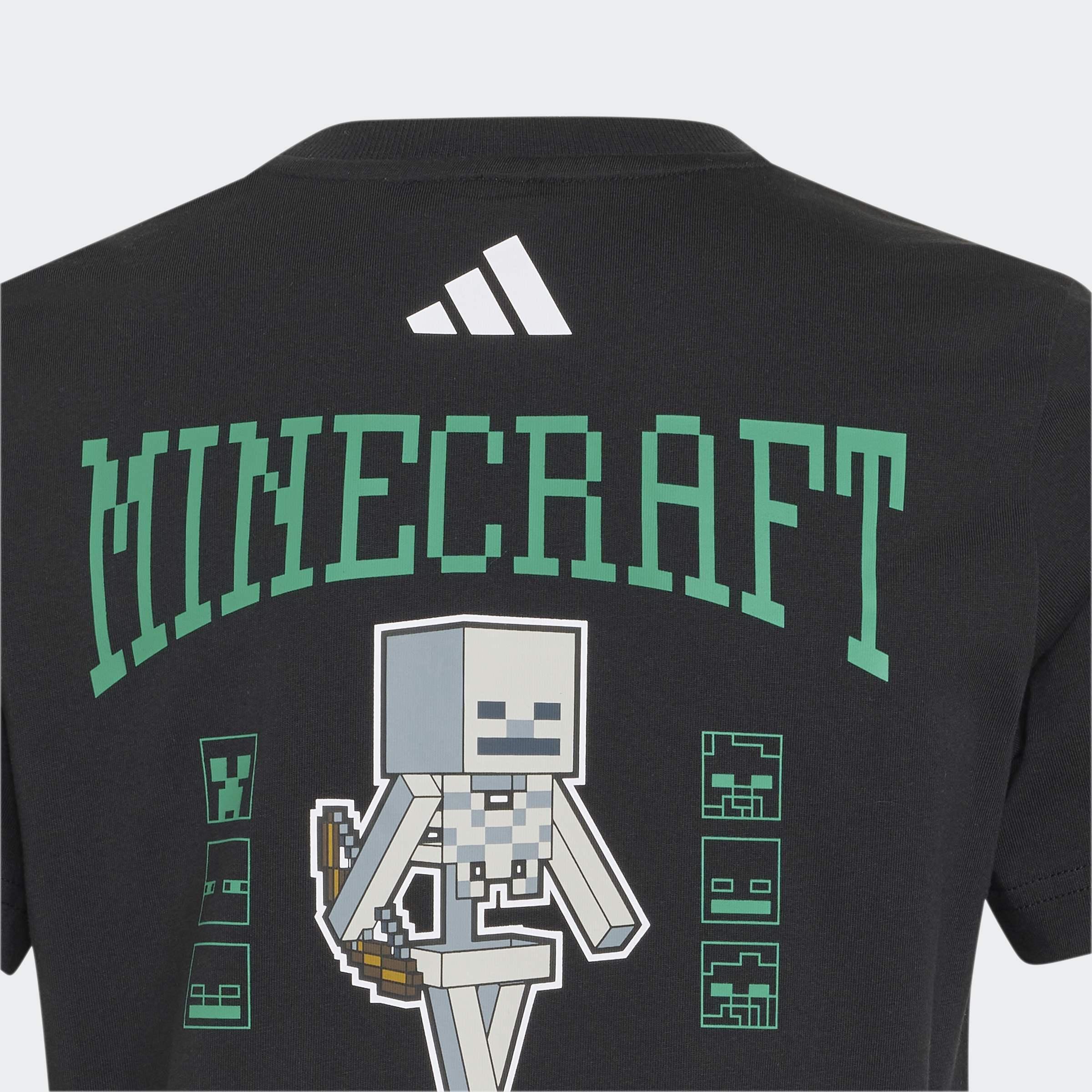 Kids Unisex adidas Minecraft T-Shirt, Black, A701_ONE, large image number 4