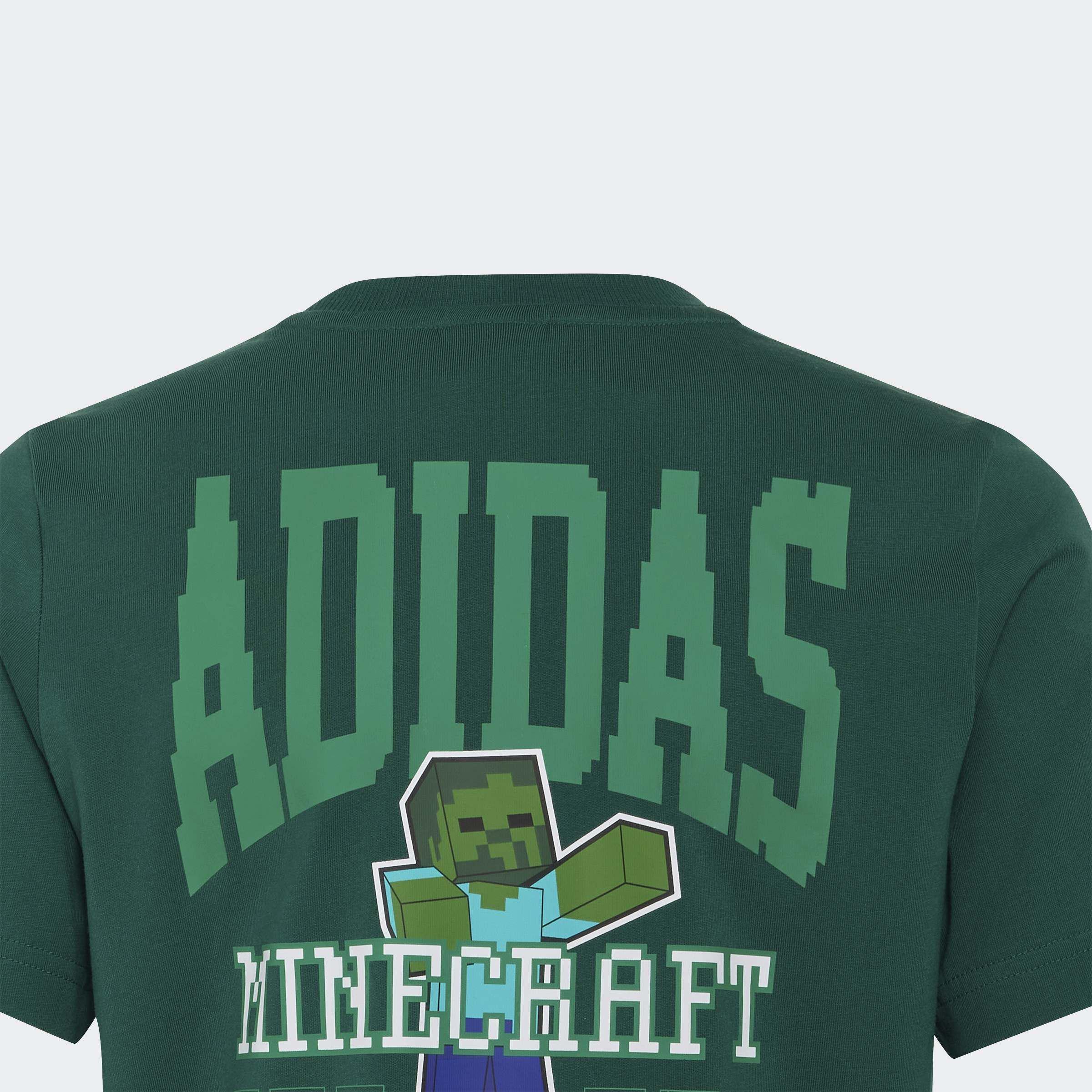 Kids Unisex adidas Minecraft T-Shirt, Green, A701_ONE, large image number 2