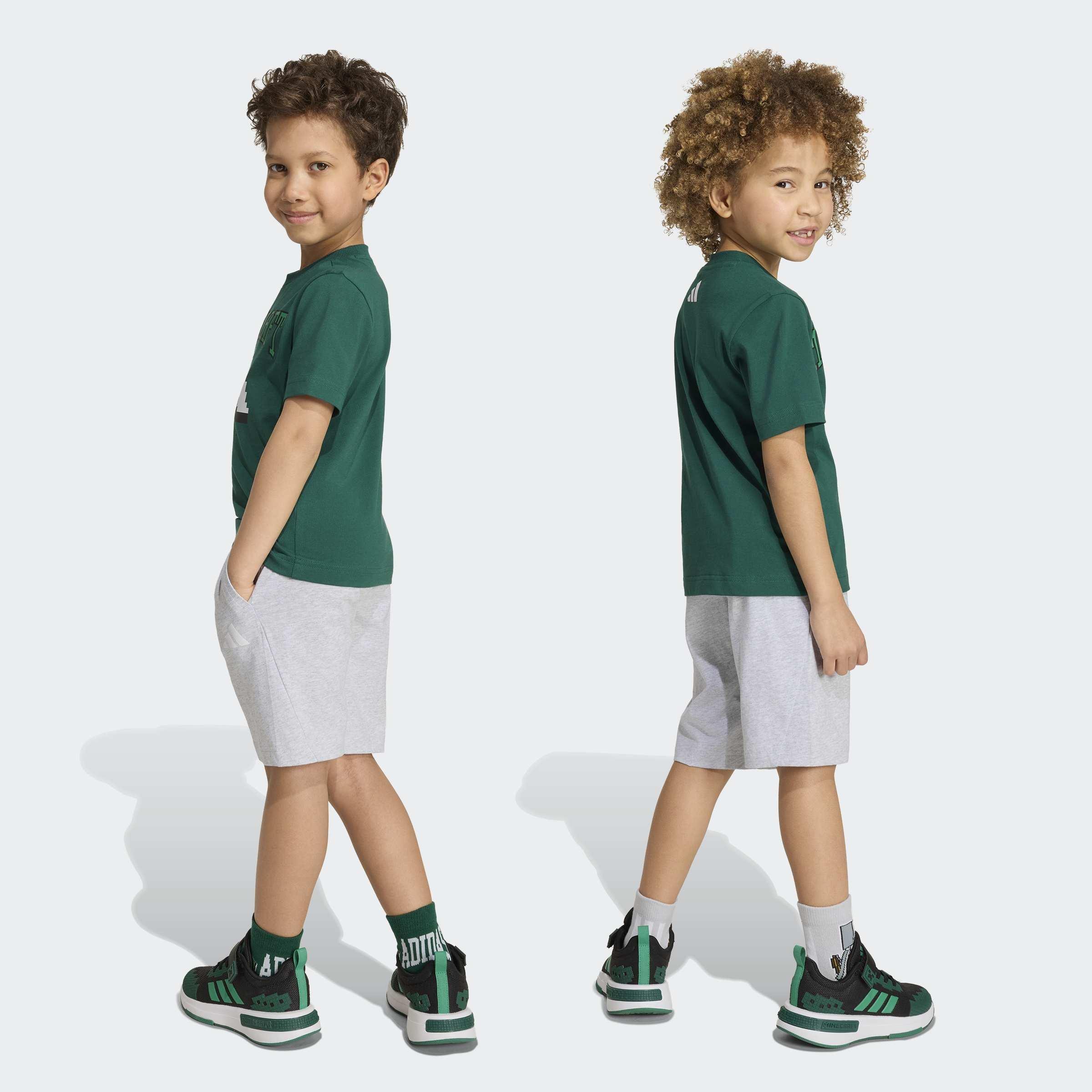 Kids Unisex adidas Minecraft T-Shirt Set, Green