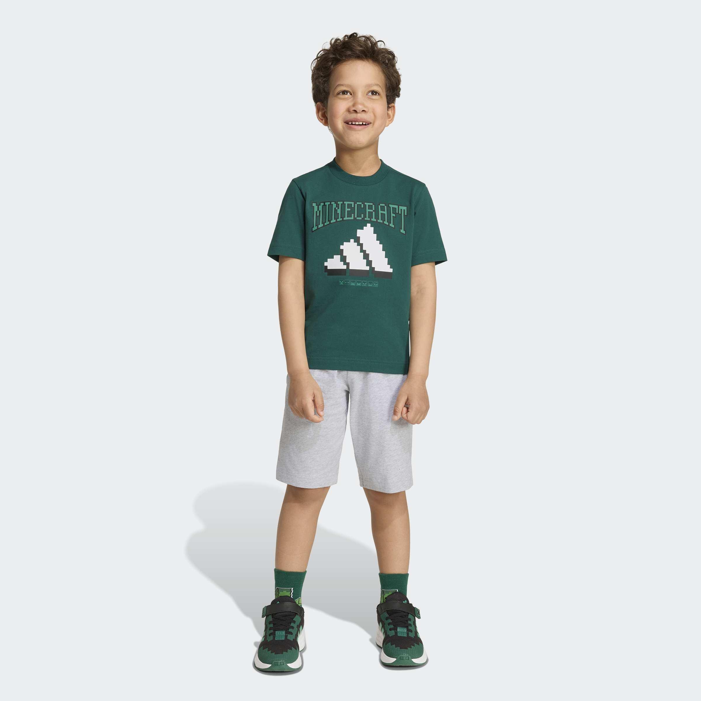 Kids Unisex adidas Minecraft T-Shirt Set, Green, A701_ONE, large image number 6