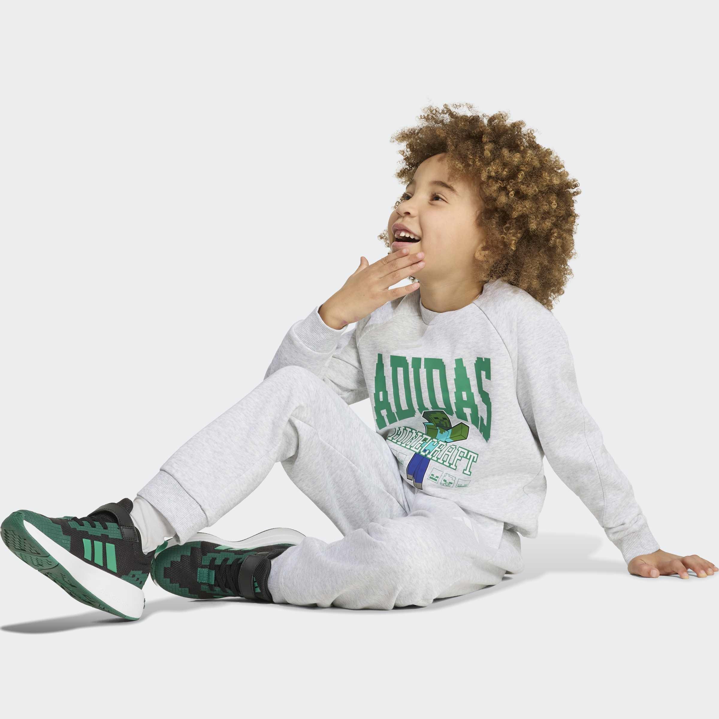 Kids Unisex adidas Minecraft Jogger Set, Grey, A701_ONE, large image number 5
