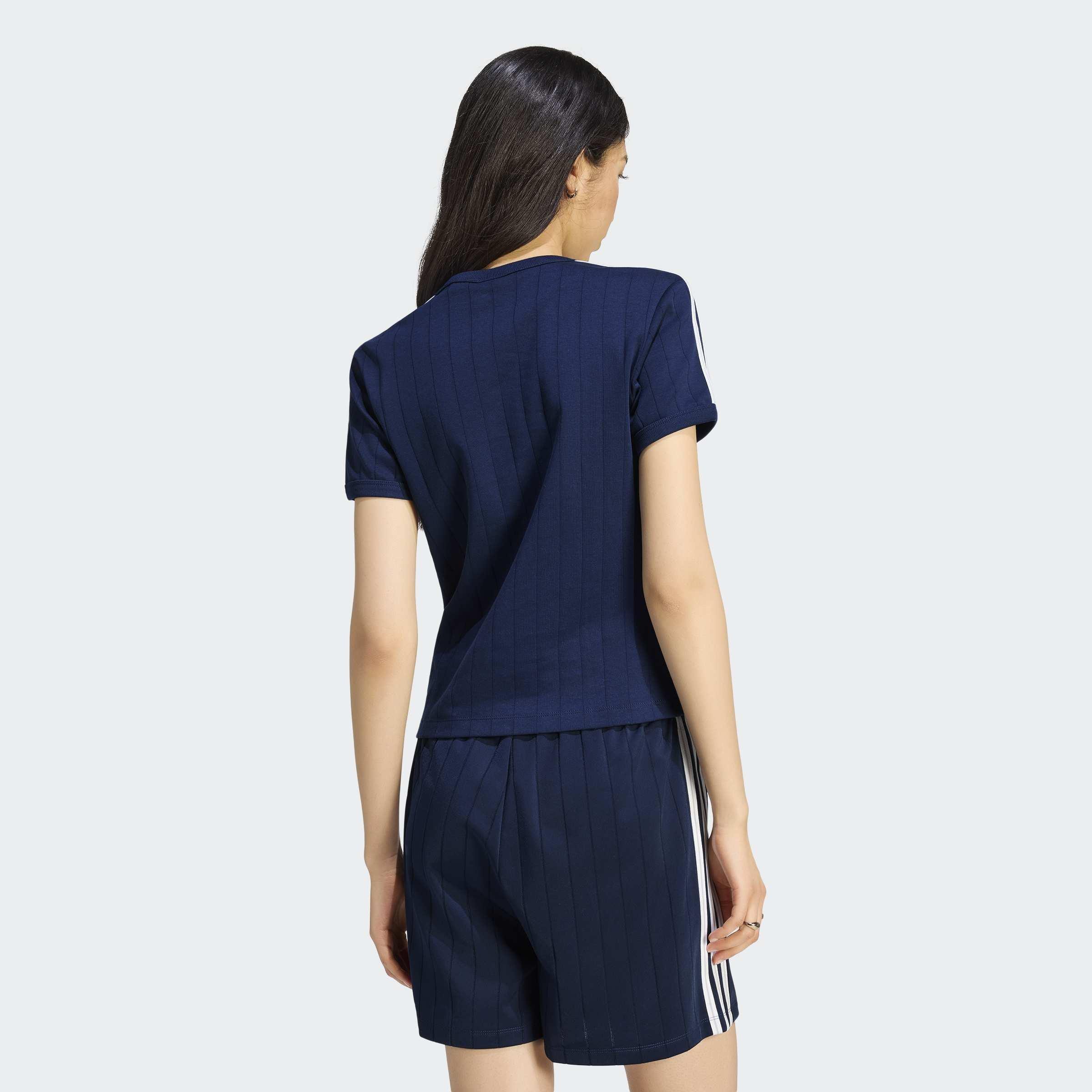 Pinstripe Short Sleeve Slim T-Shirt, Blue