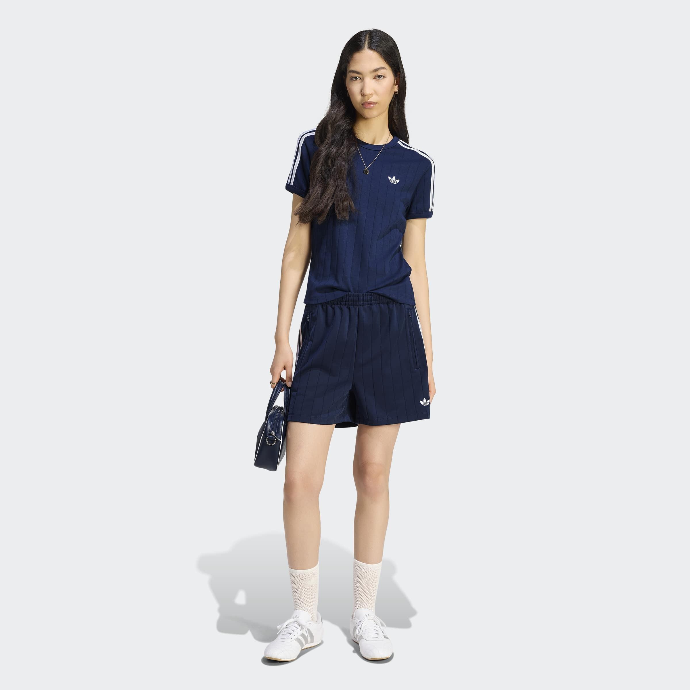 Pinstripe Short Sleeve Slim T-Shirt, Blue, A701_ONE, large image number 4