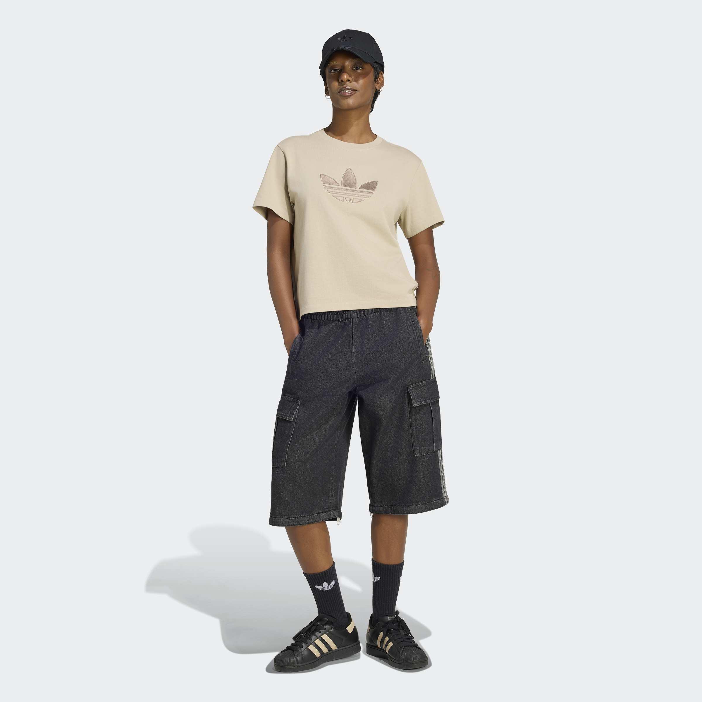 Trefoil T-Shirt Boxy, Beige, A701_ONE, large image number 4