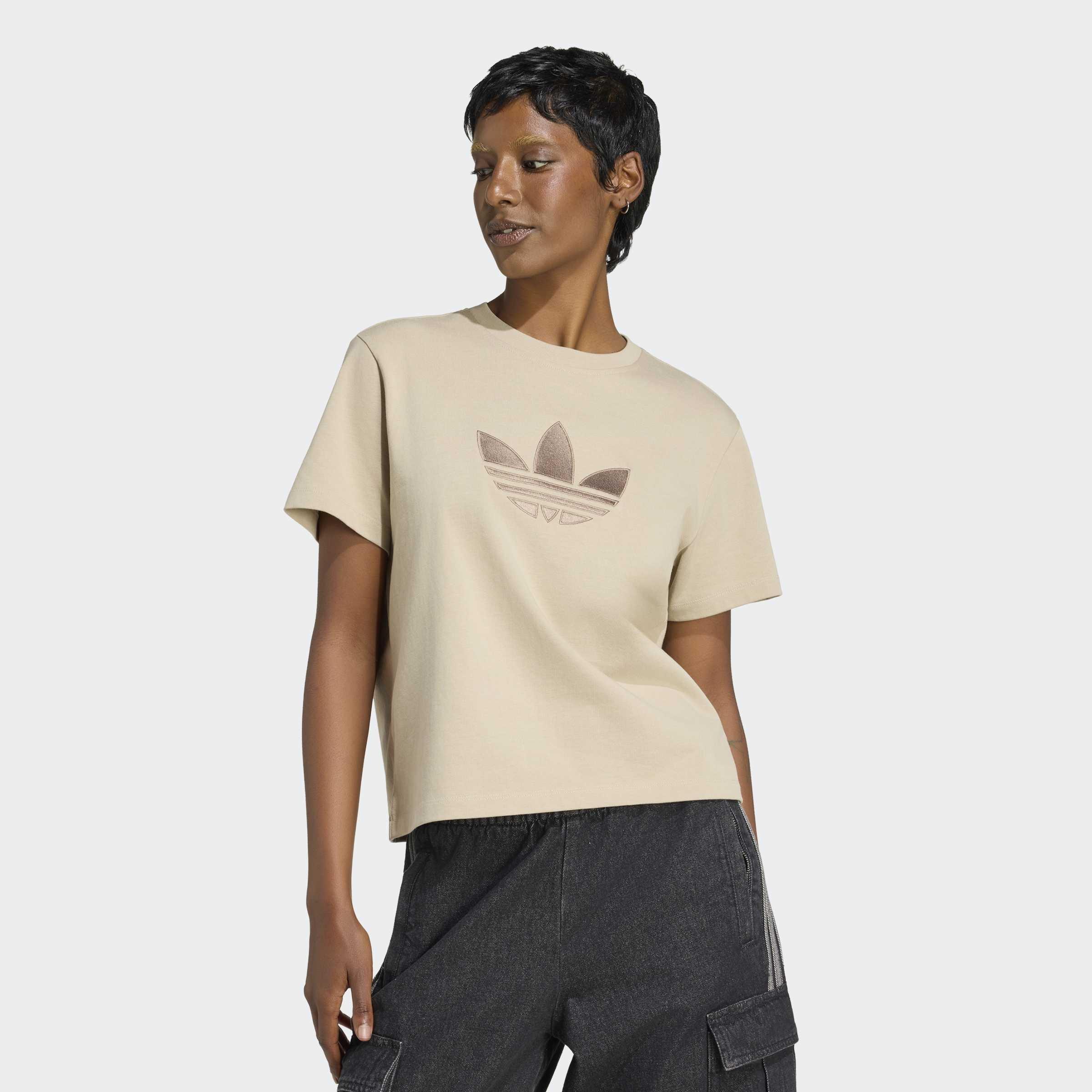 Trefoil T-Shirt Boxy, Beige, A701_ONE, large image number 5