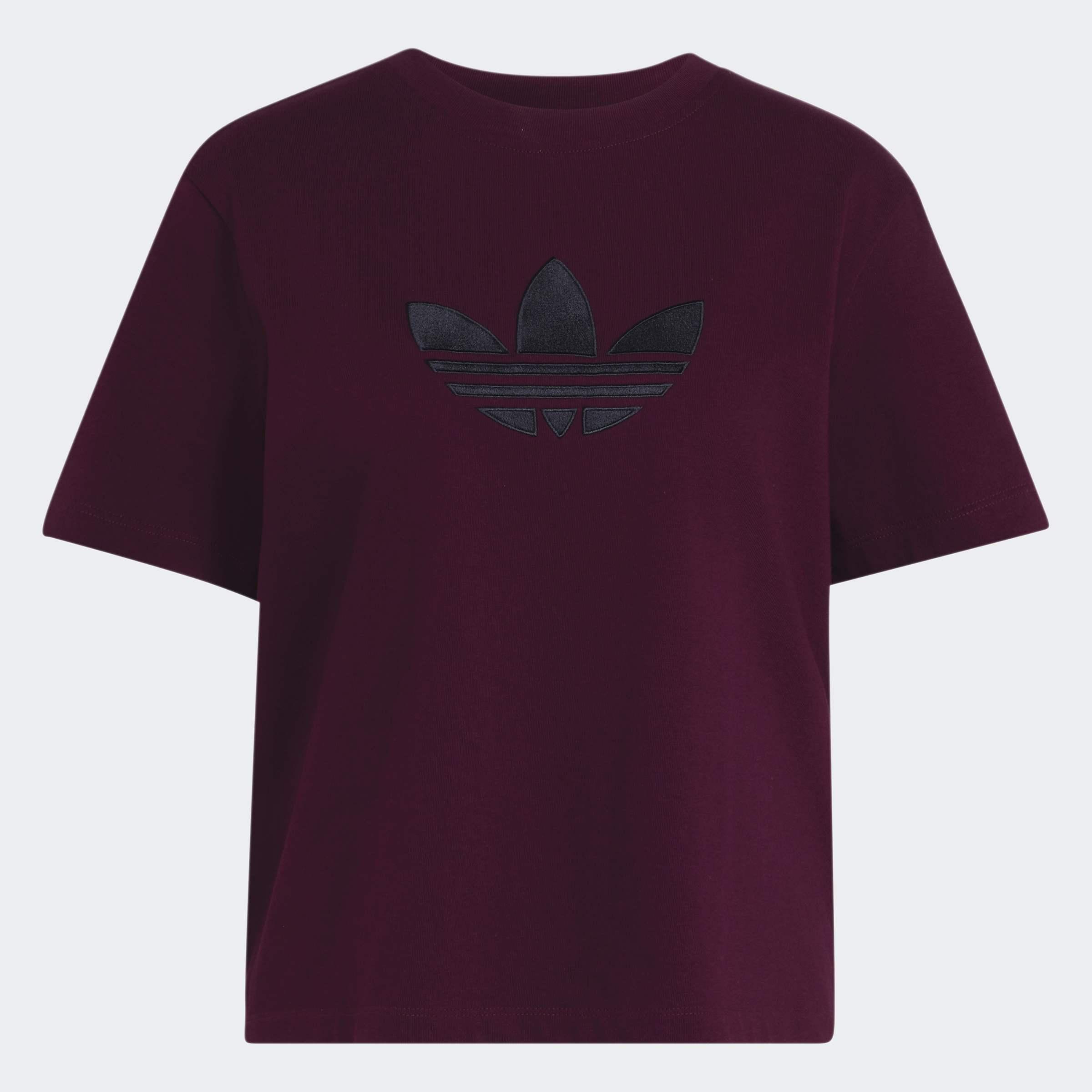 Trefoil T-Shirt Boxy, Burgundy