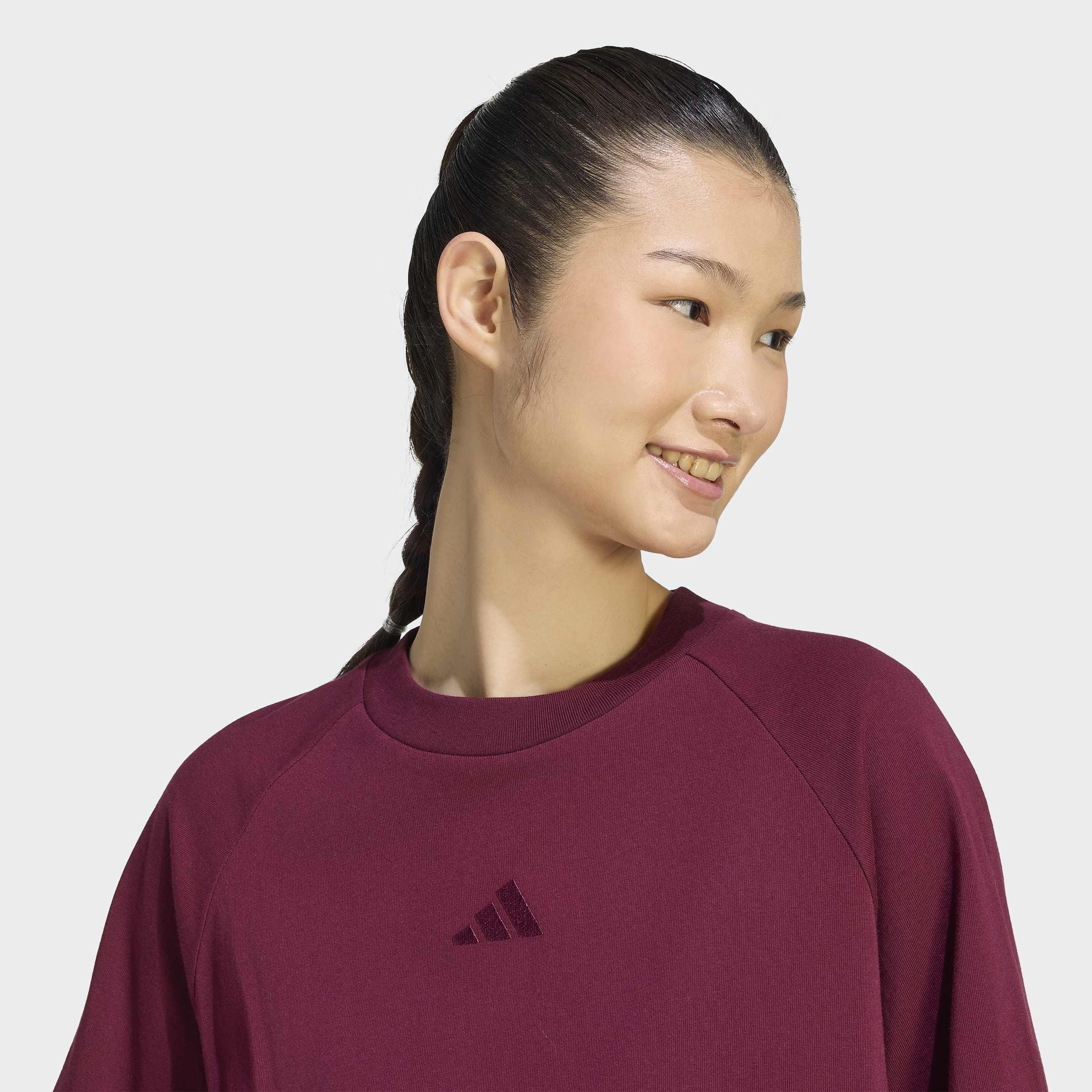 Adidas Kit Small Logo T-Shirt, Burgundy, A701_ONE, large image number 3