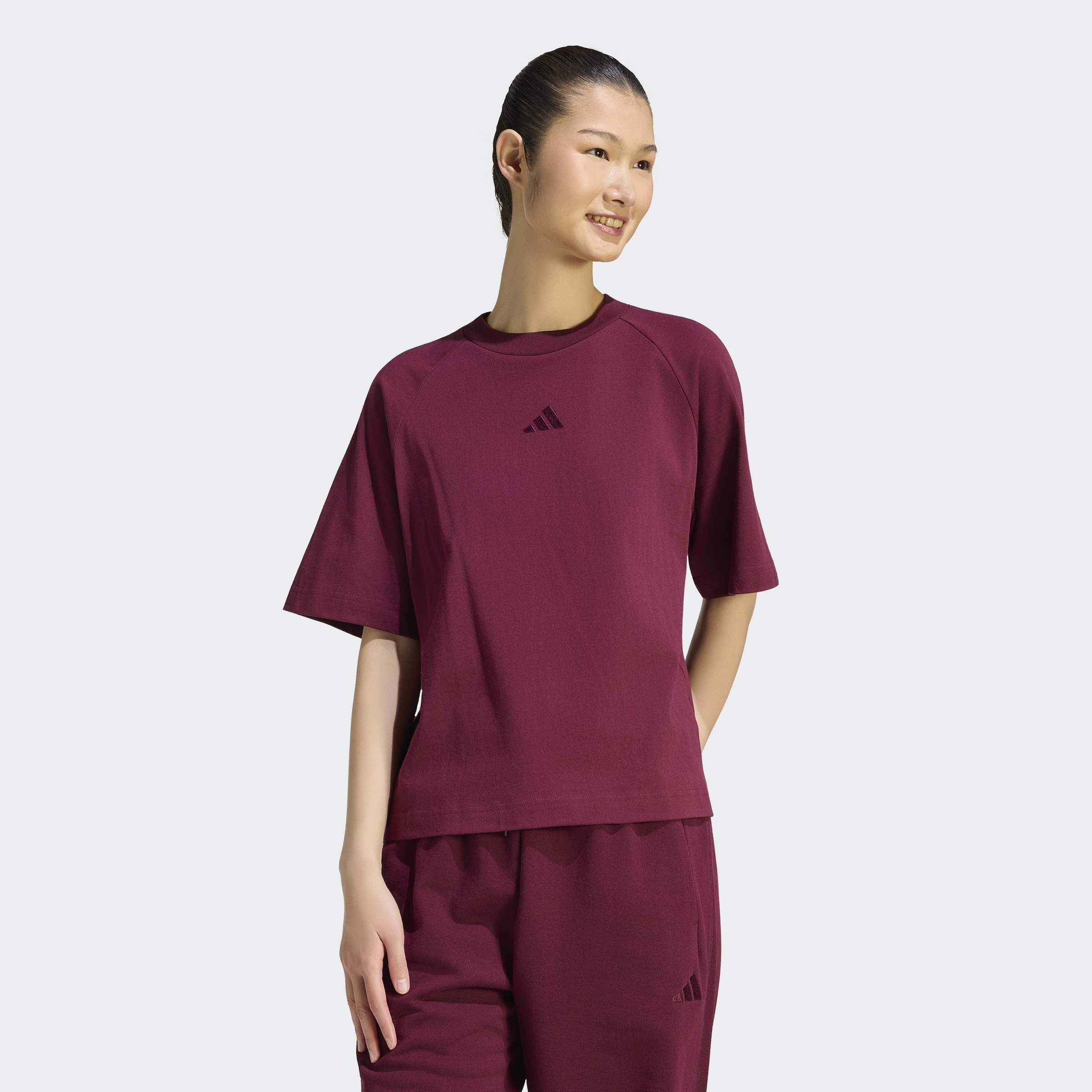 Adidas Kit Small Logo T-Shirt, Burgundy, A701_ONE, large image number 4