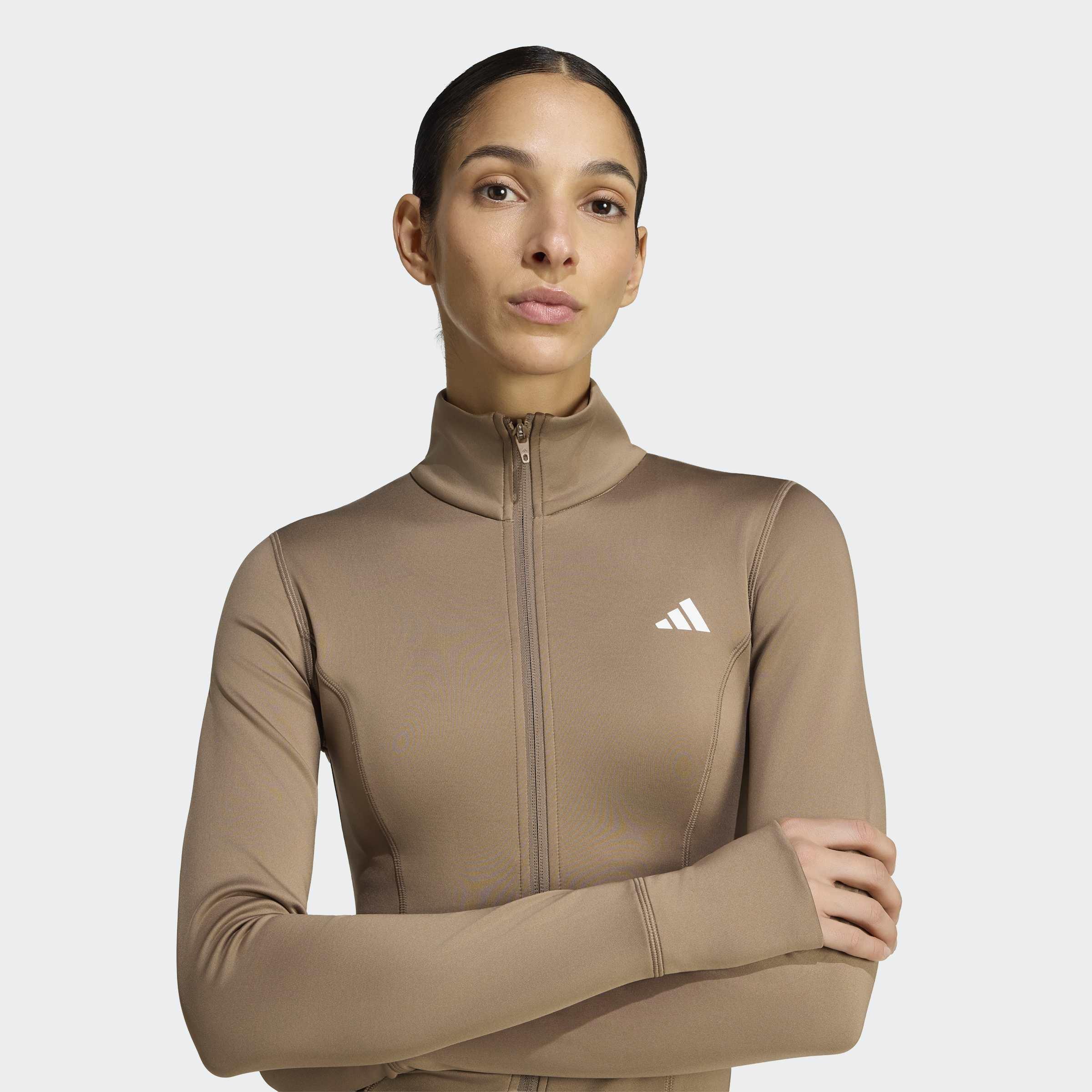 Optime Essentials Full-Zip Jacket, Beige, A701_ONE, large image number 3