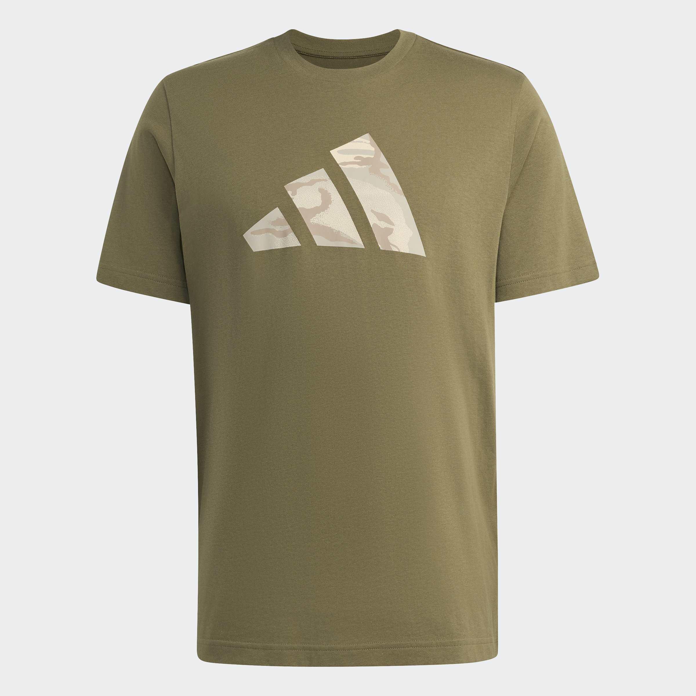 Camo Three Bar Logo Graphic T-Shirt, Green