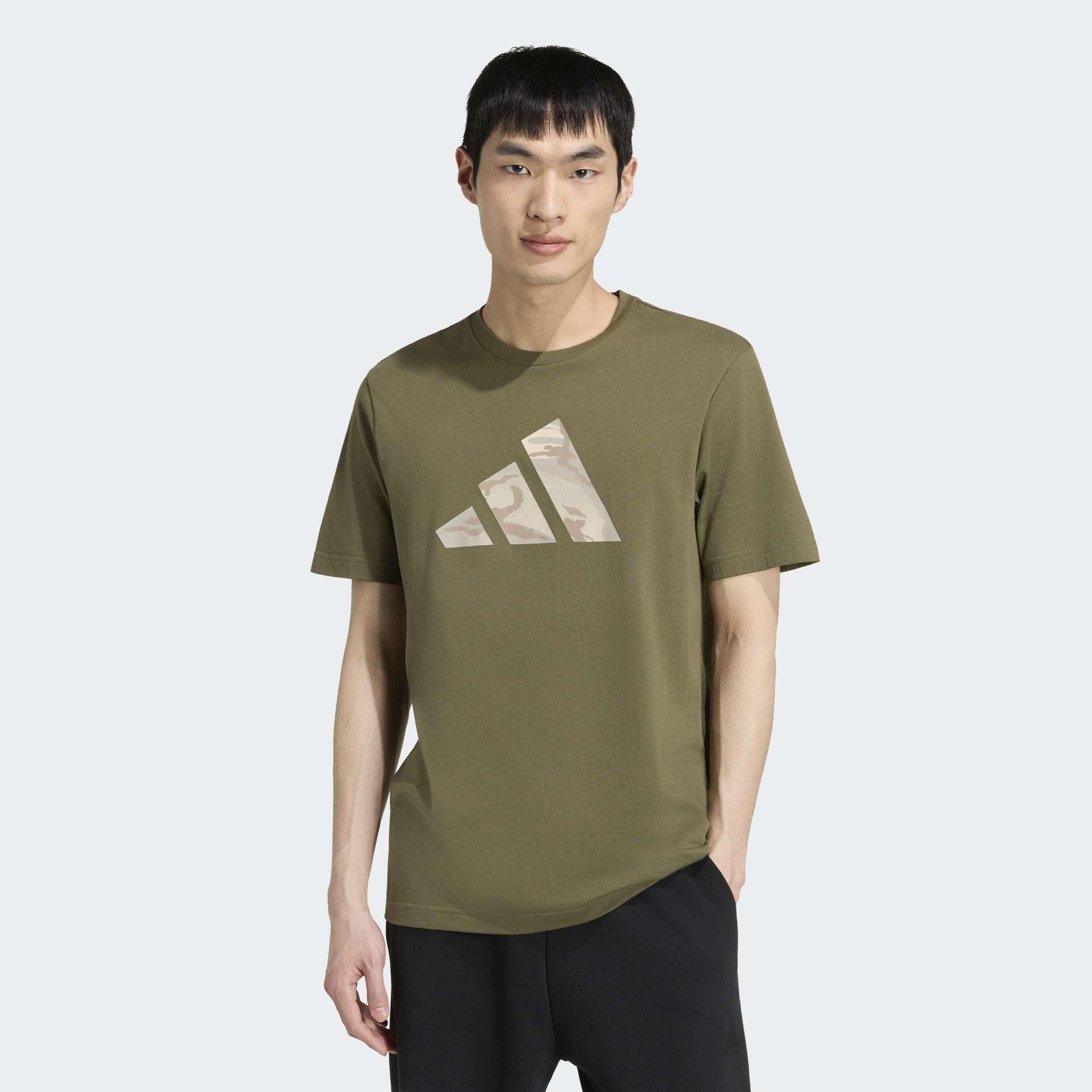 Camo Three Bar Logo Graphic T-Shirt, Green, A701_ONE, large image number 4