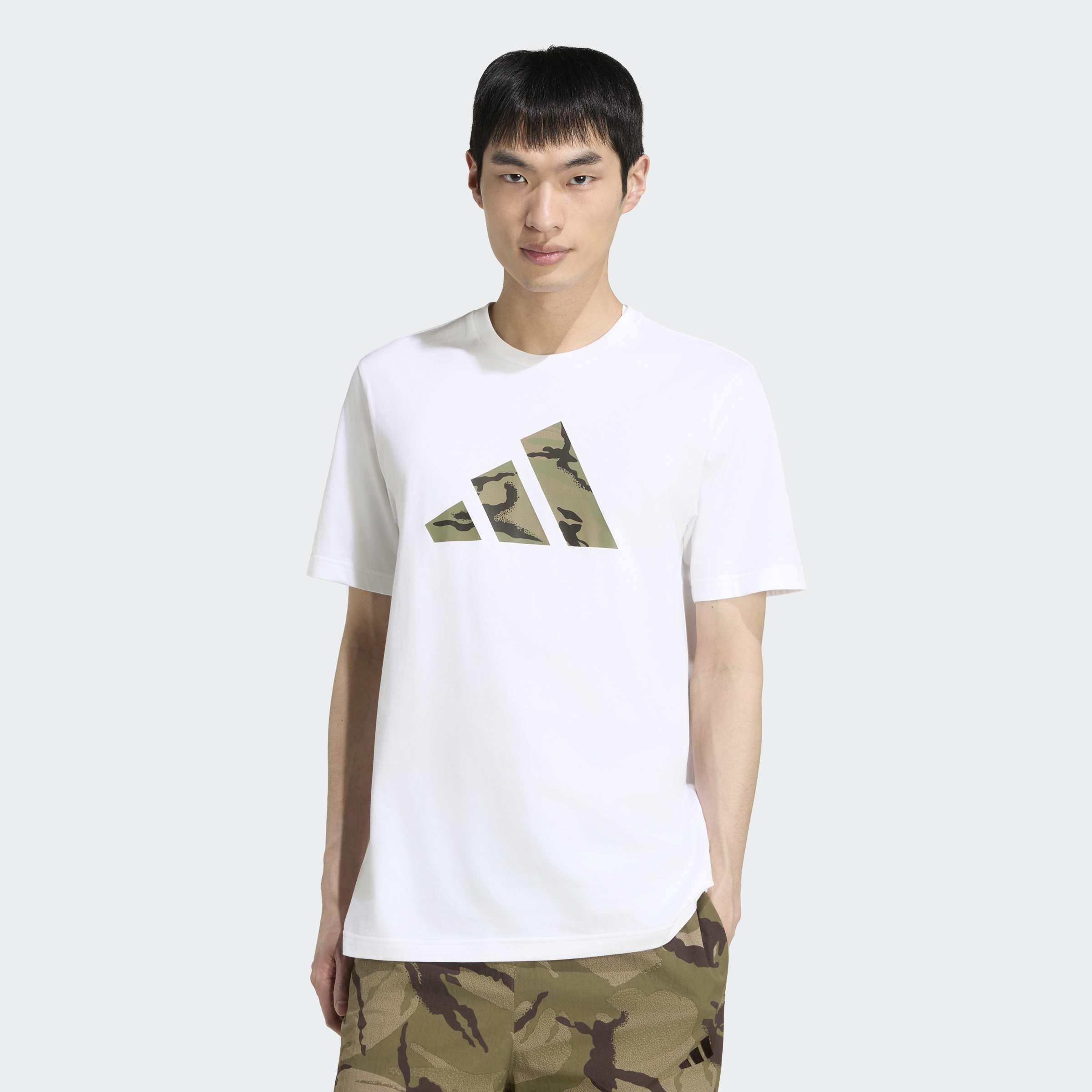 Camo Three Bar Logo Graphic T-Shirt, White, A701_ONE, large image number 4